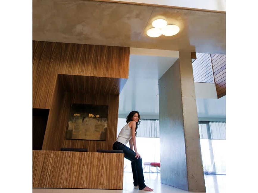 Vibia Puck 3-Light White Glass LED Bowl Linear Flush Mount