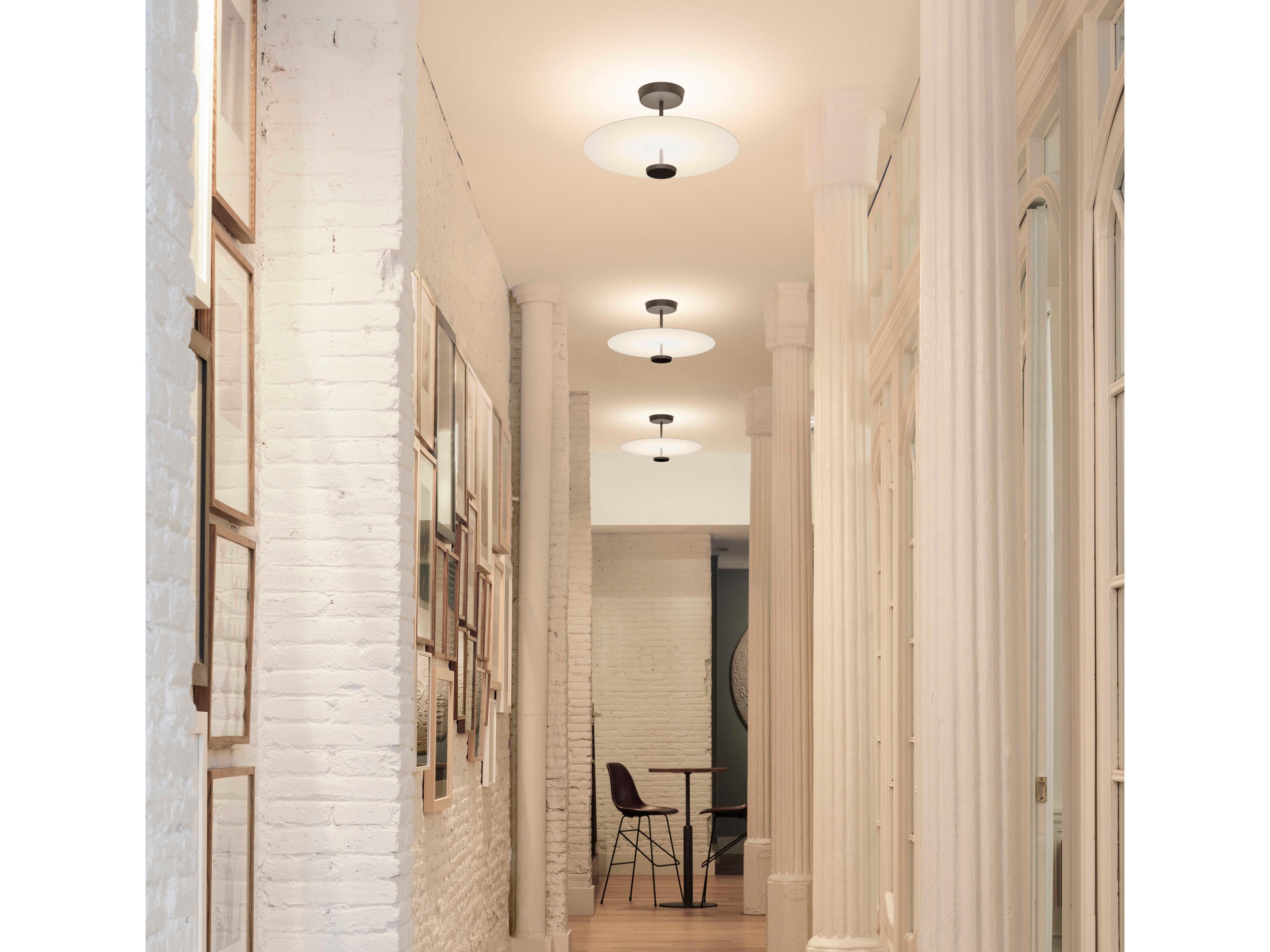 Vibia Flat 2-Light White Round Semi Flush Mount