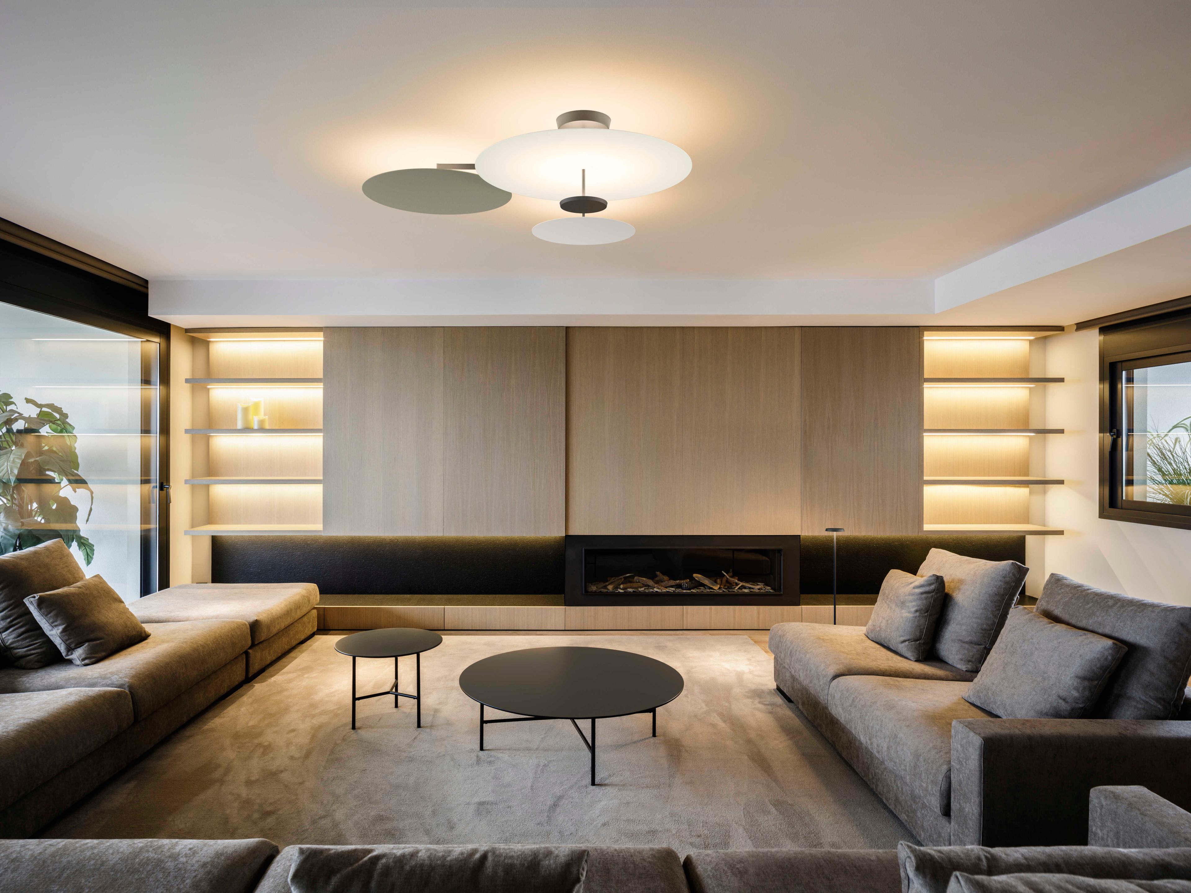 Vibia Flat 4-Light White Semi Flush Mount