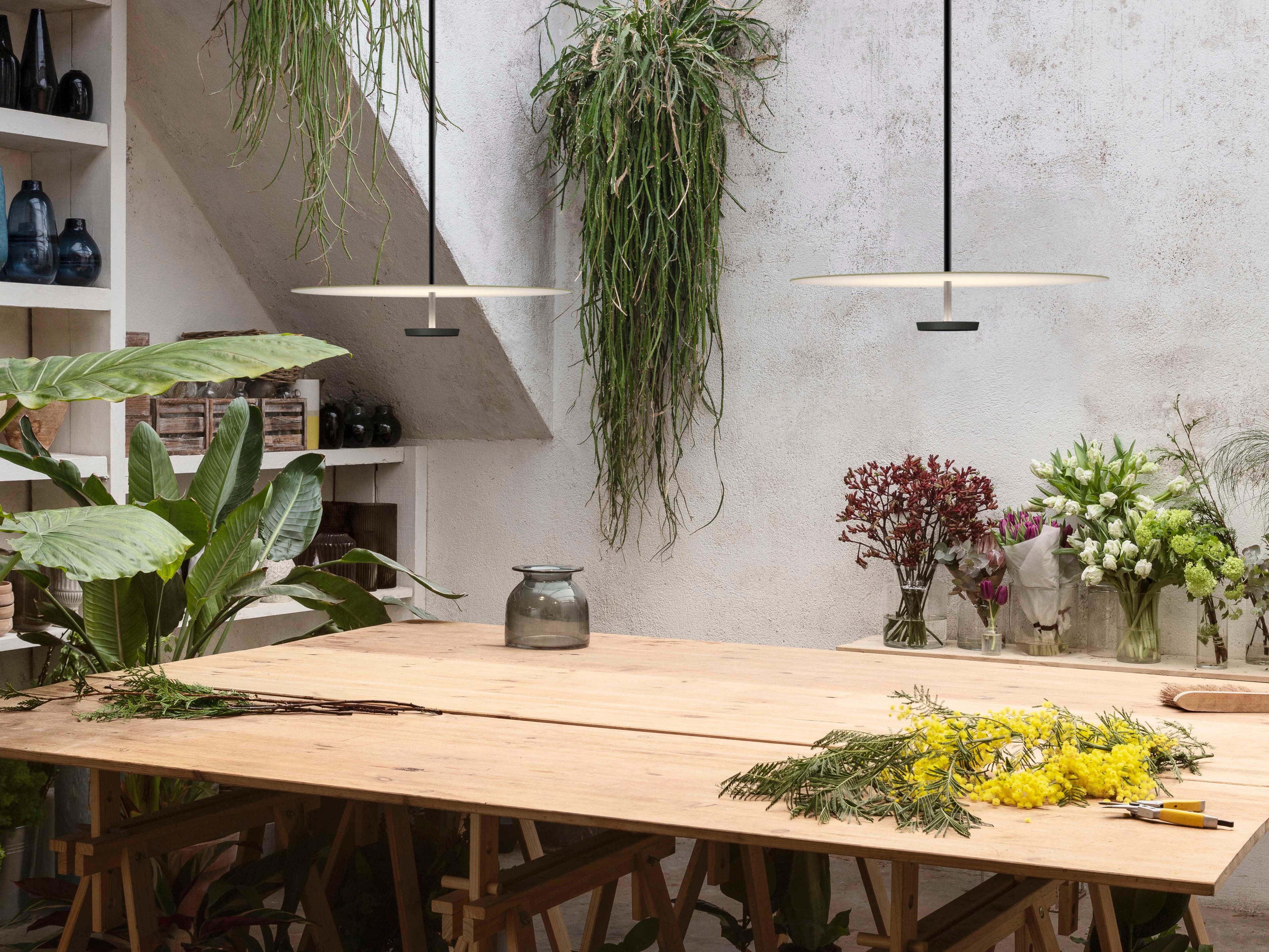 Vibia Flat 1-Light Green Round Pendant