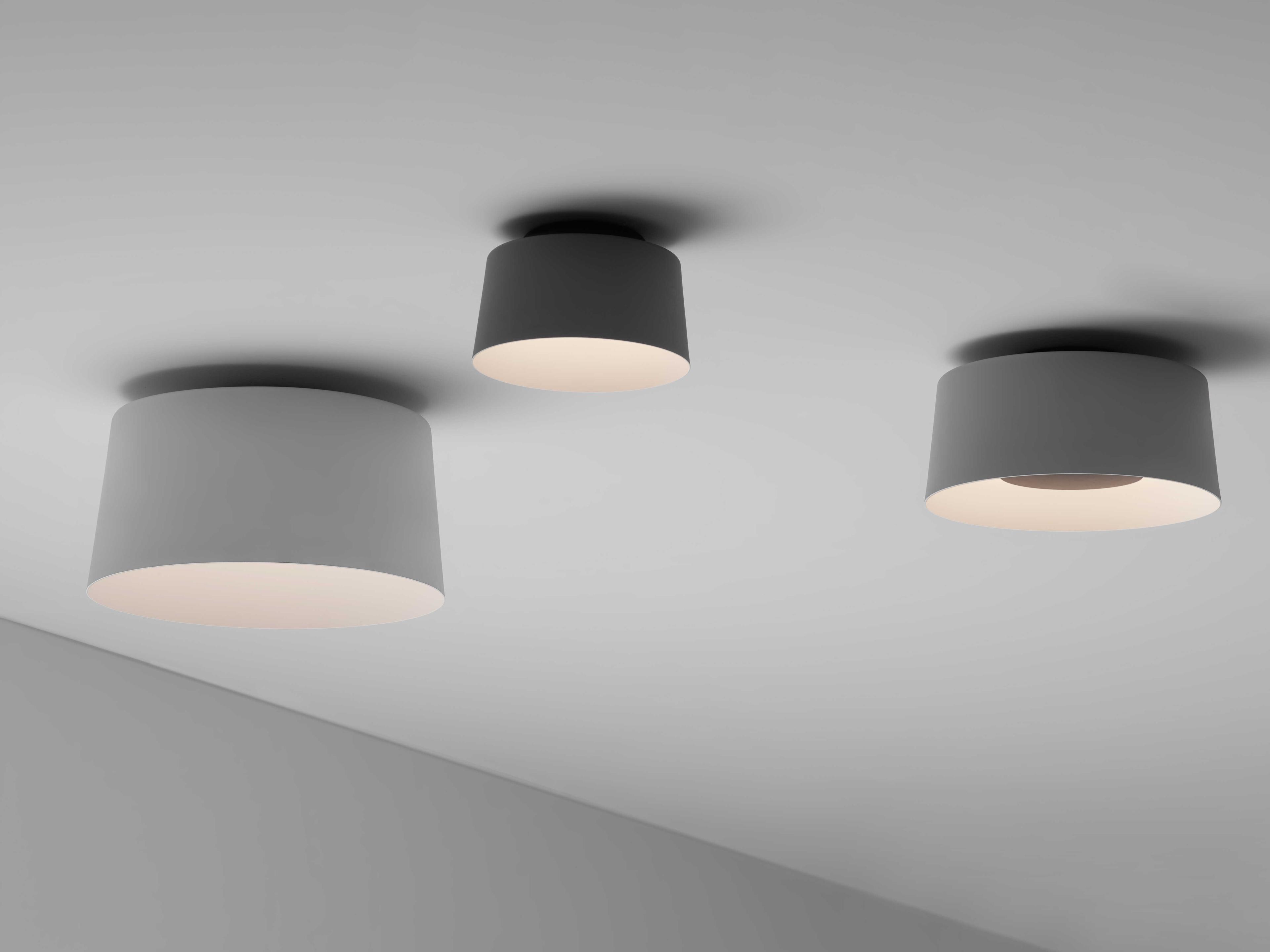 Vibia Tube 1-Light Gray Drum Flush Mount
