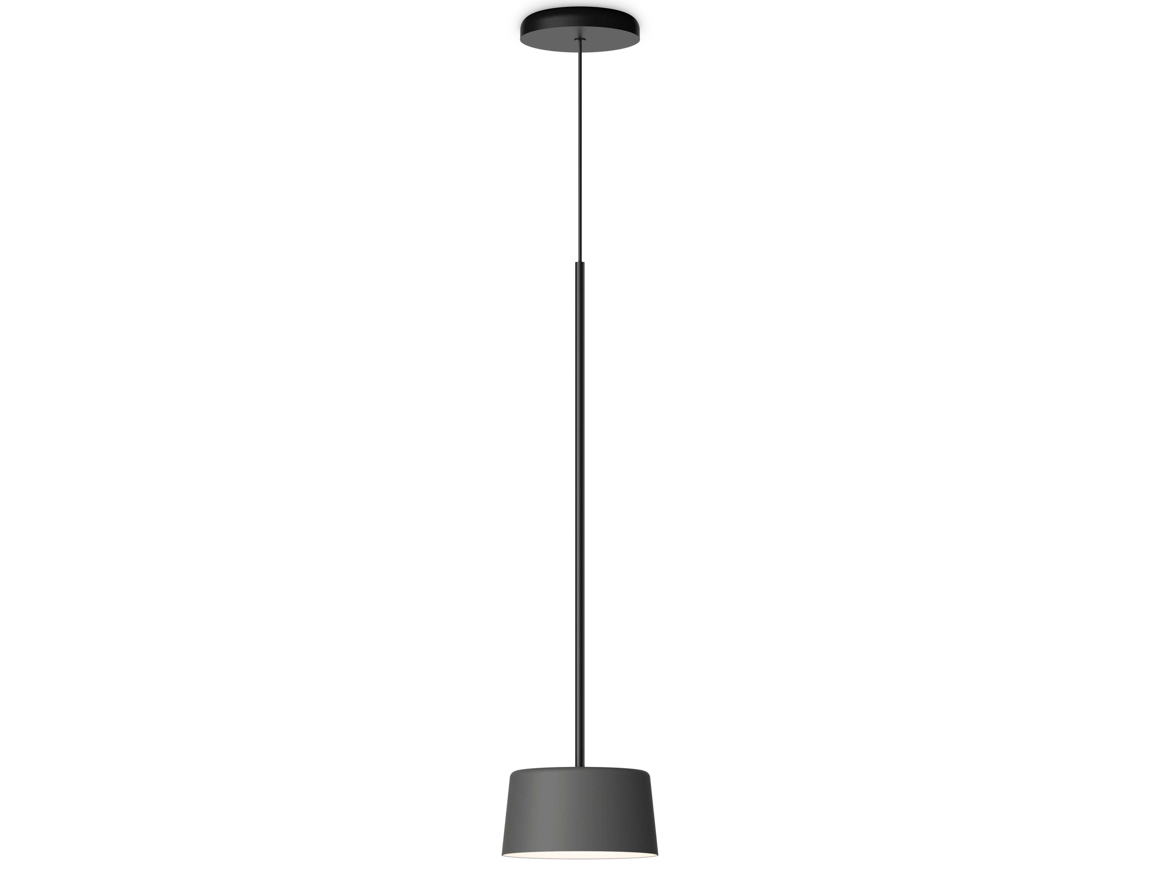 Vibia Tube 1-Light Black Grey Drum Mini Pendant