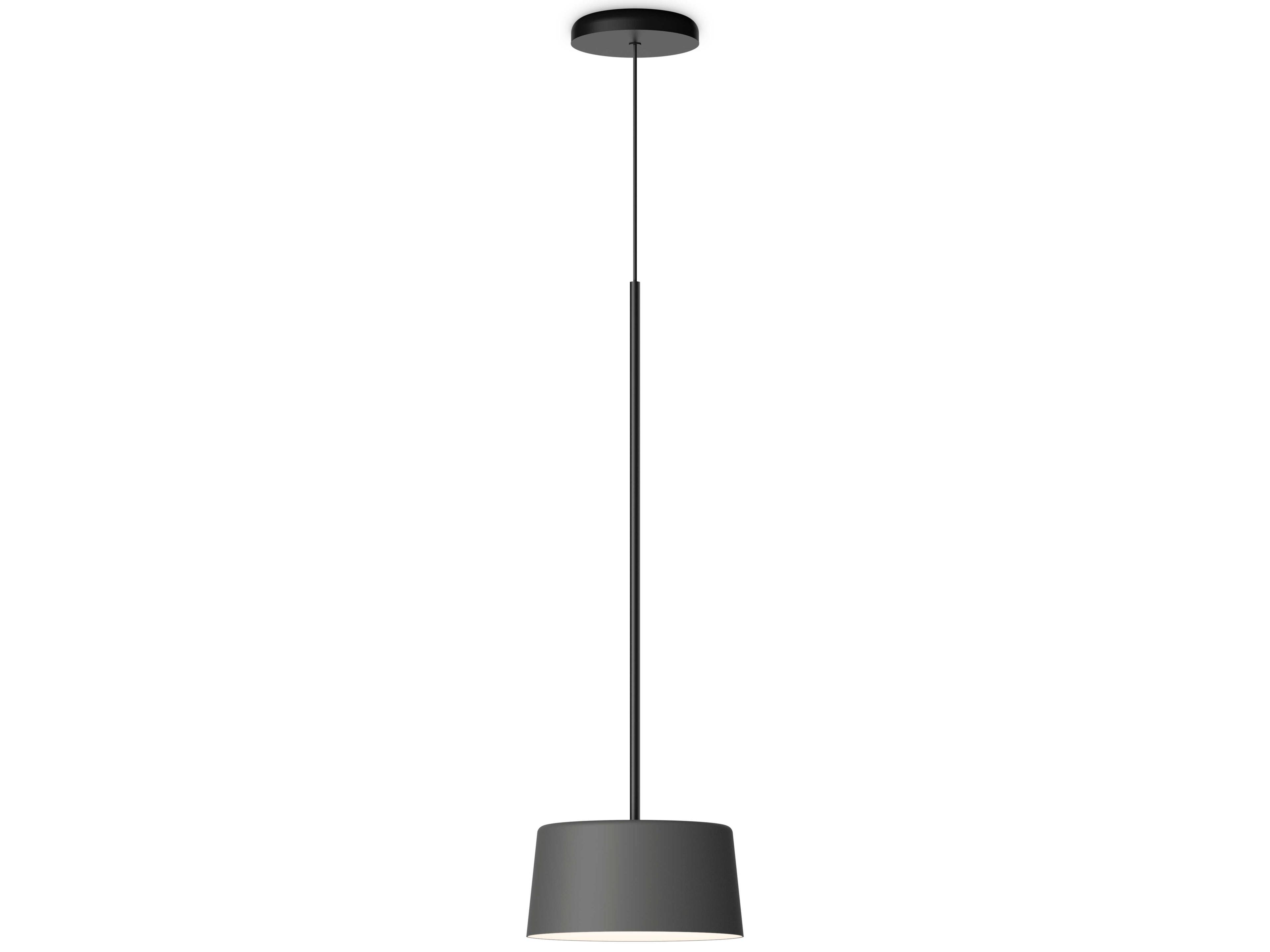 Vibia Tube 1-Light Black Grey Drum Mini Pendant