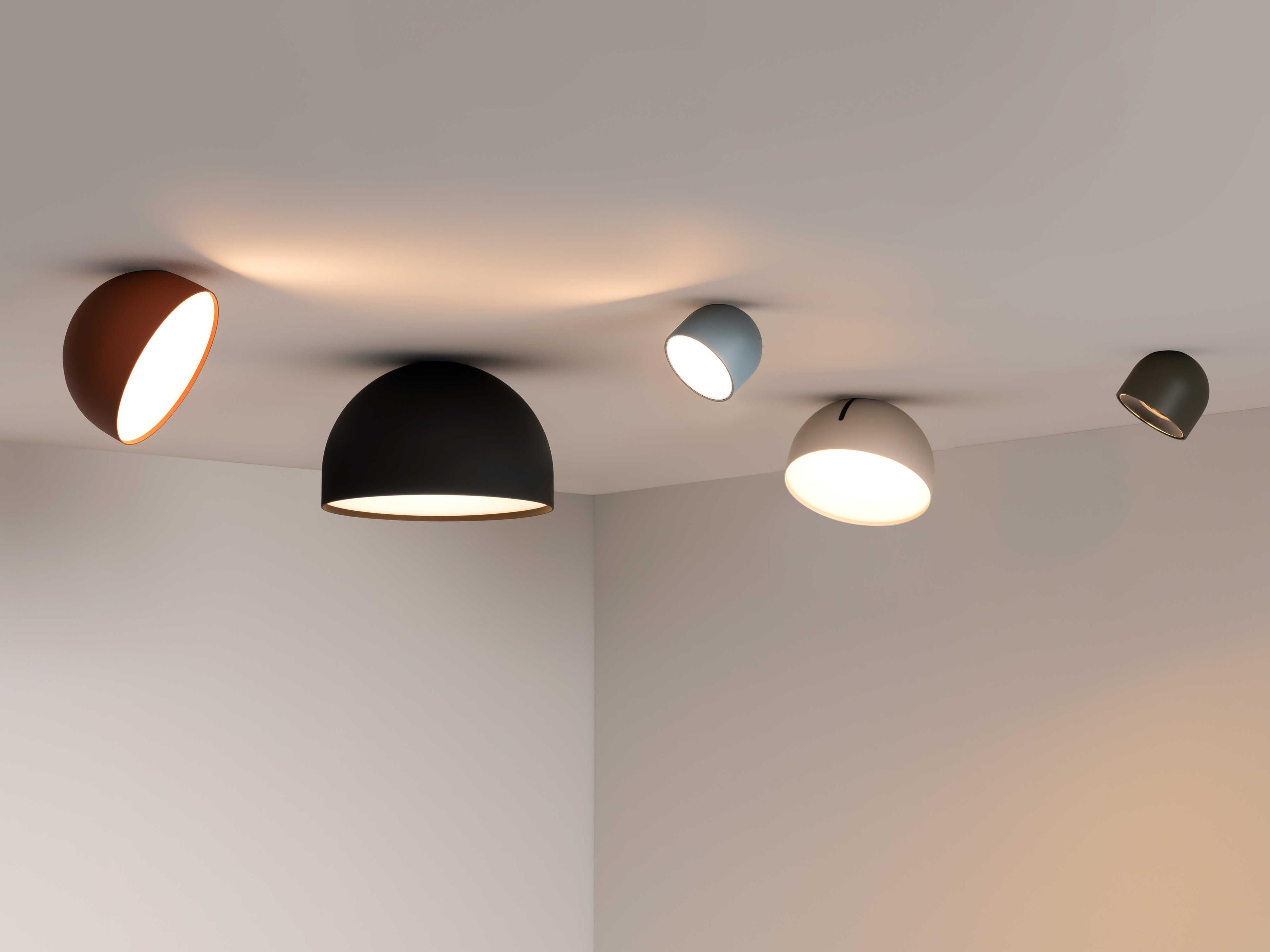 Vibia Plusminus Solo 1-Light Black Round Flush Mount