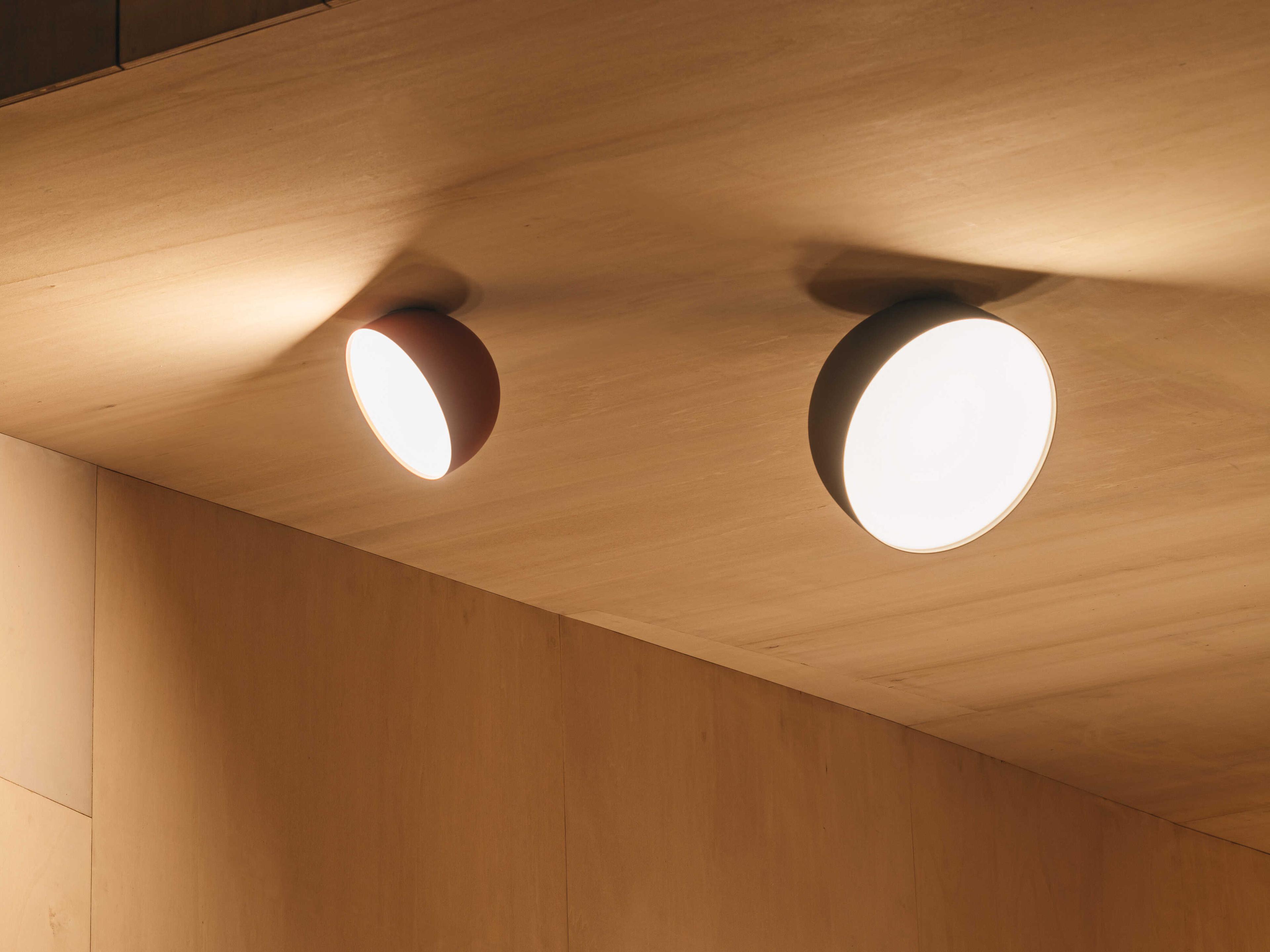 Vibia Plusminus Solo 1-Light Terra Red Dome Flush Mount