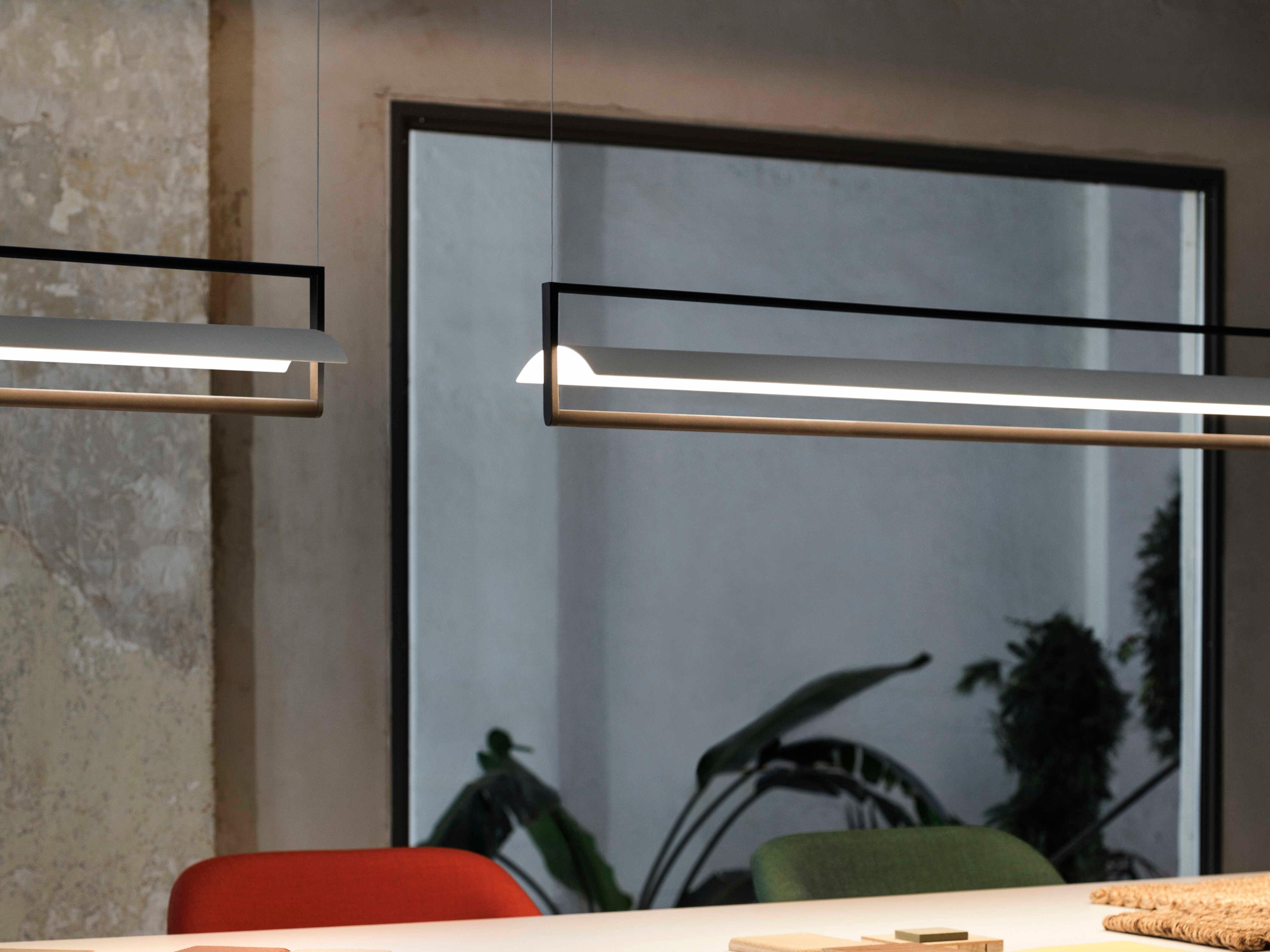 Vibia Kontorno 1-Light Black Linear Island Pendant