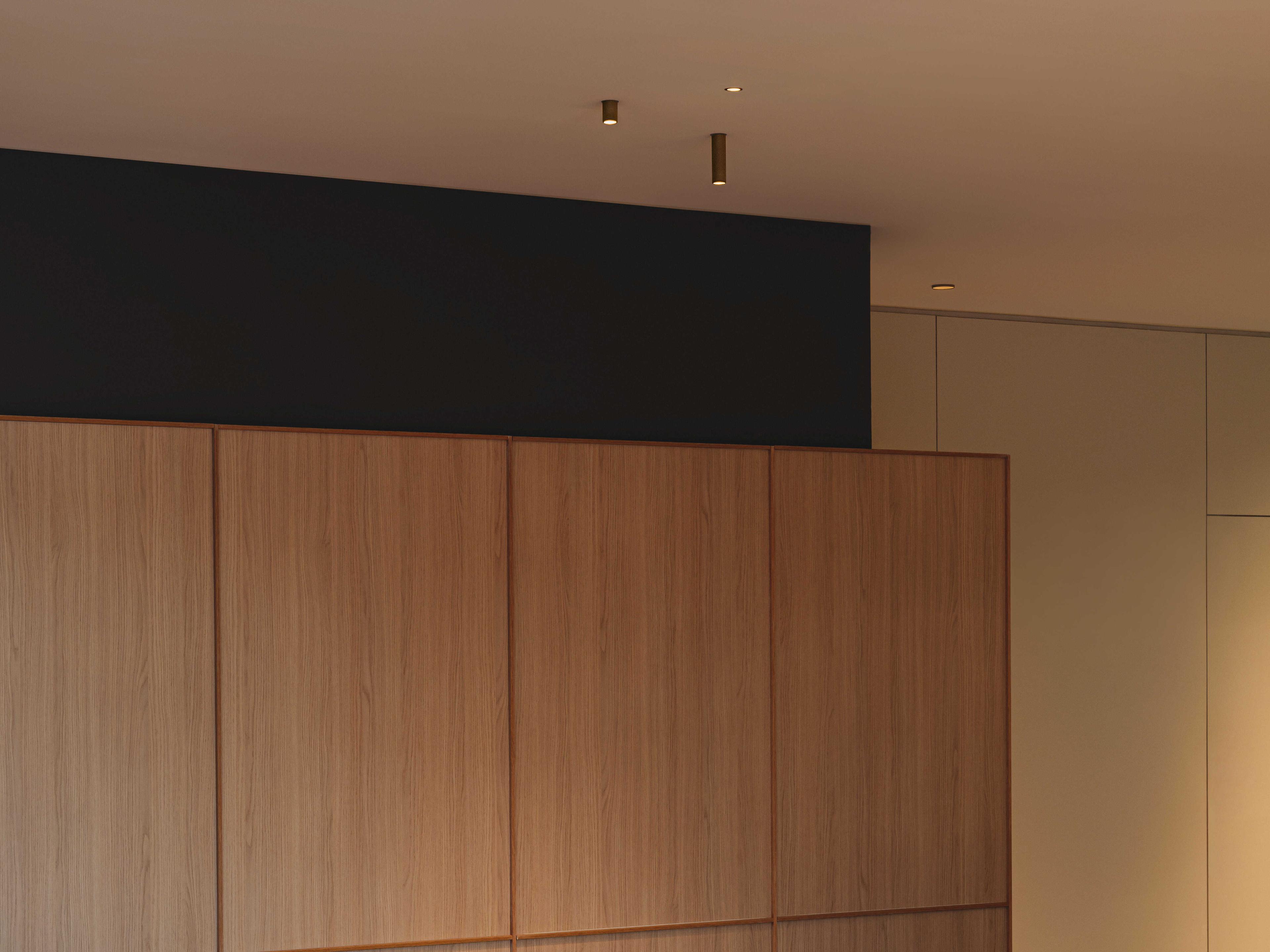 Vibia Bind Solo 1-Light Black Cylinder Flush Mount