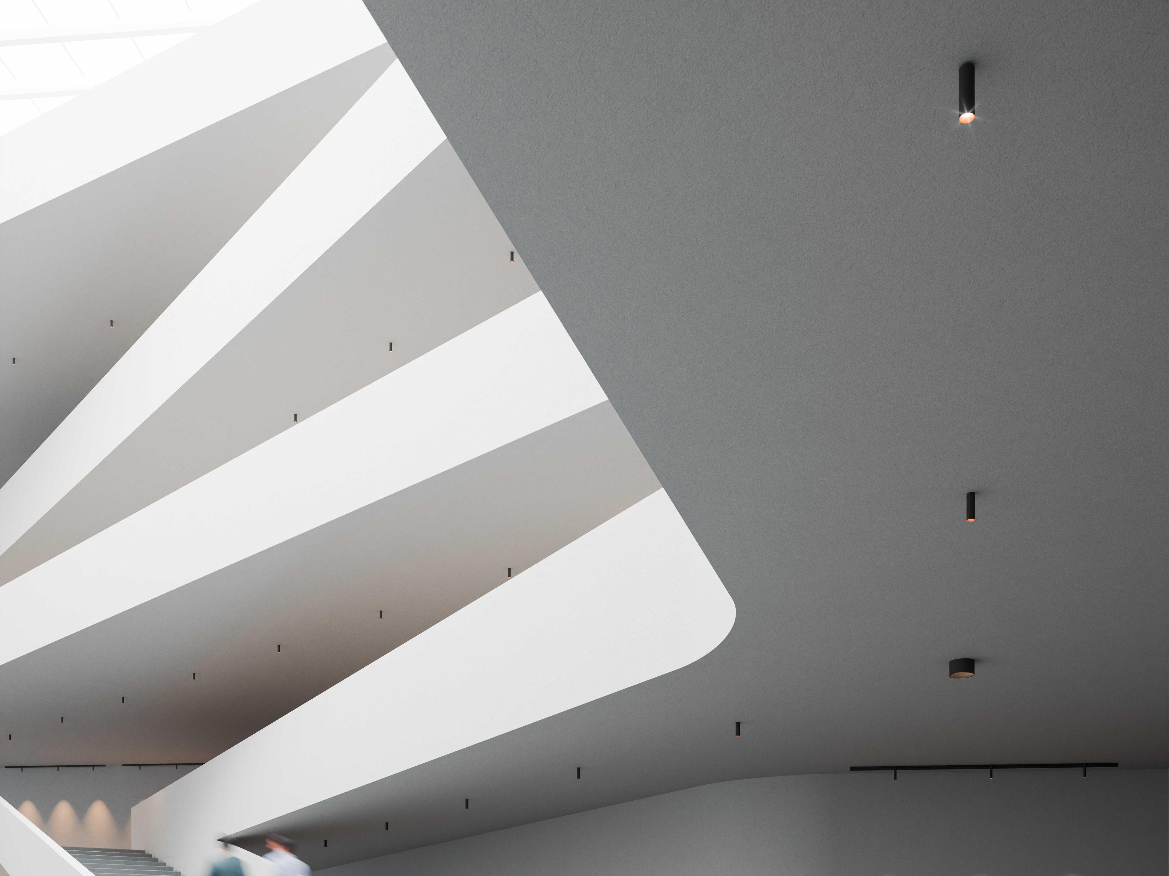 Vibia Bind Solo 1-Light Black Cylinder Flush Mount