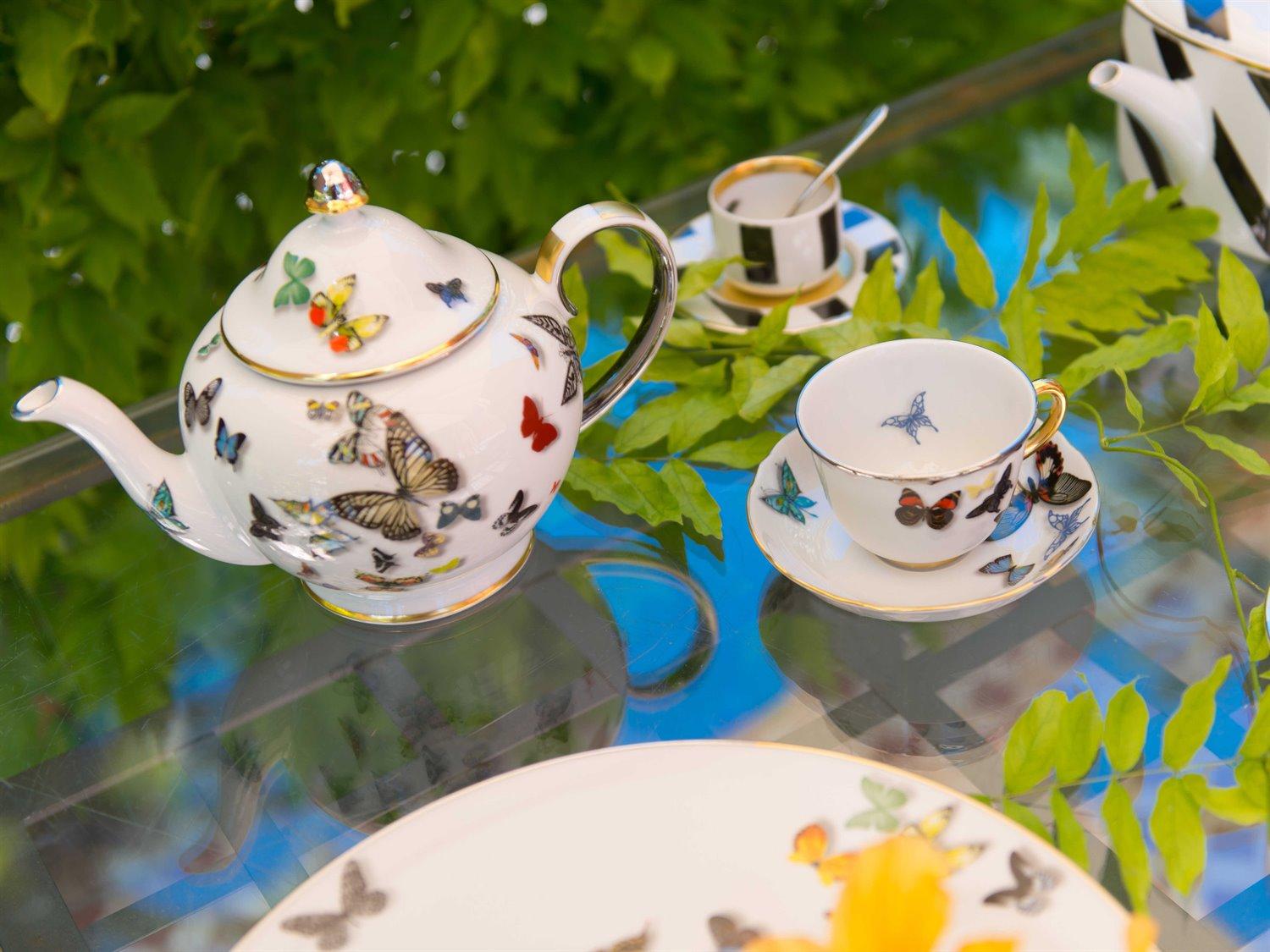 Vista Alegre Lacroix Butterfly Parade Tea Pot