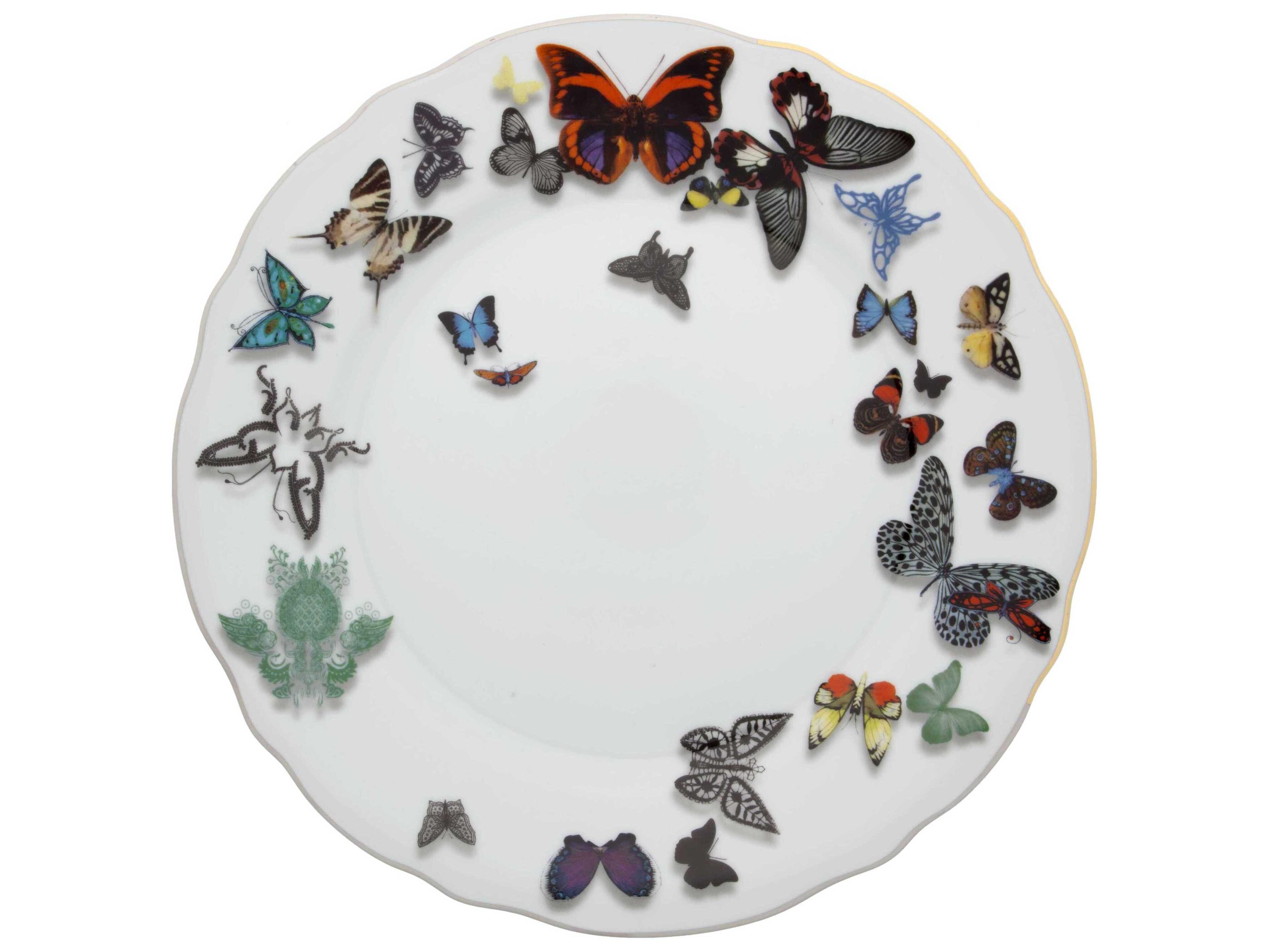 Vista Alegre Lacroix Butterfly Parade Dinner Plate Set of 4