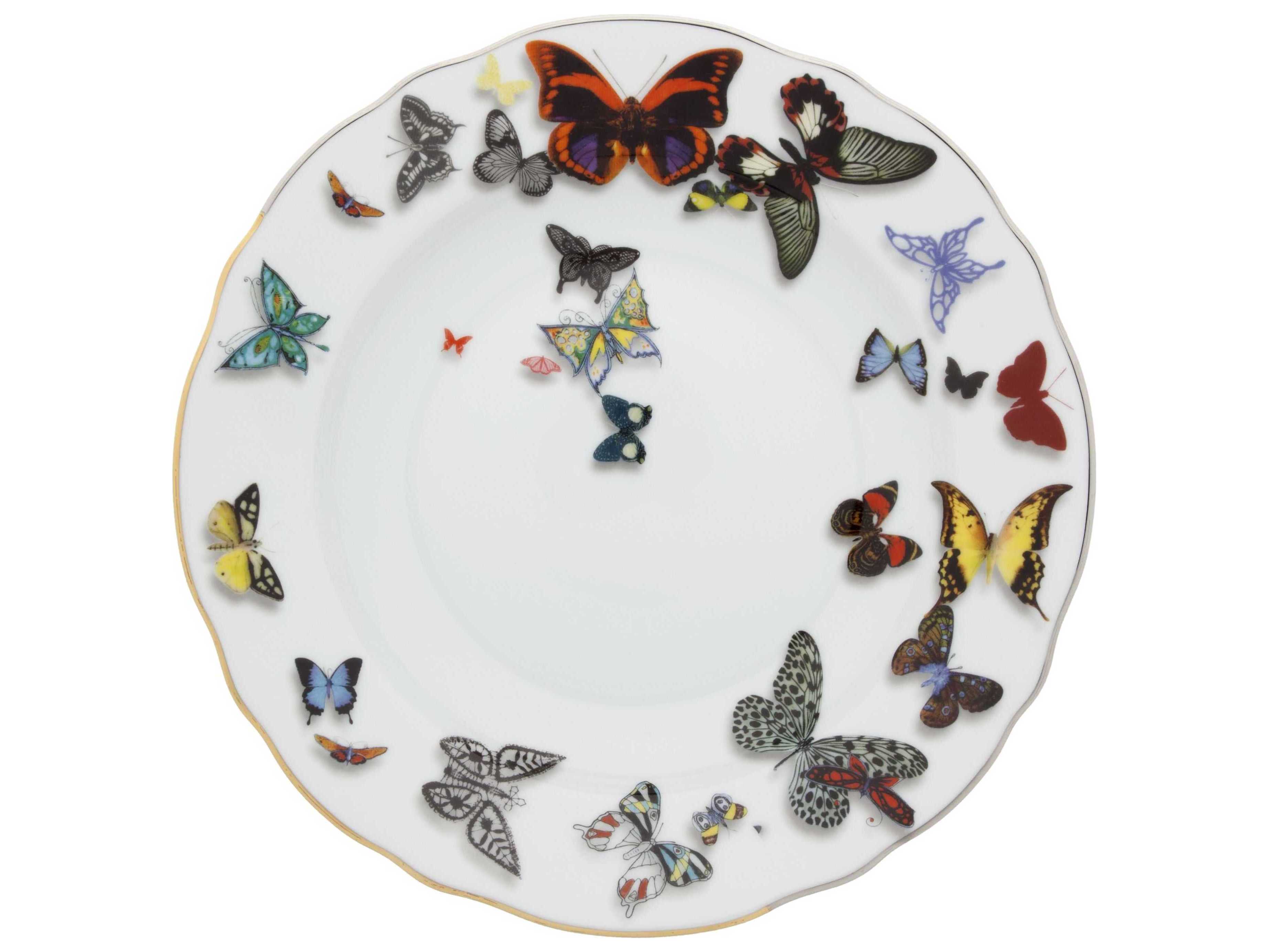 Vista Alegre Lacroix Butterfly Parade Soup Plate Set of 4