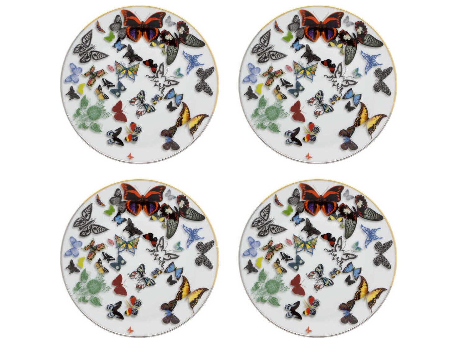 Vista Alegre Lacroix Butterfly Parade Dessert Plate Set of 4