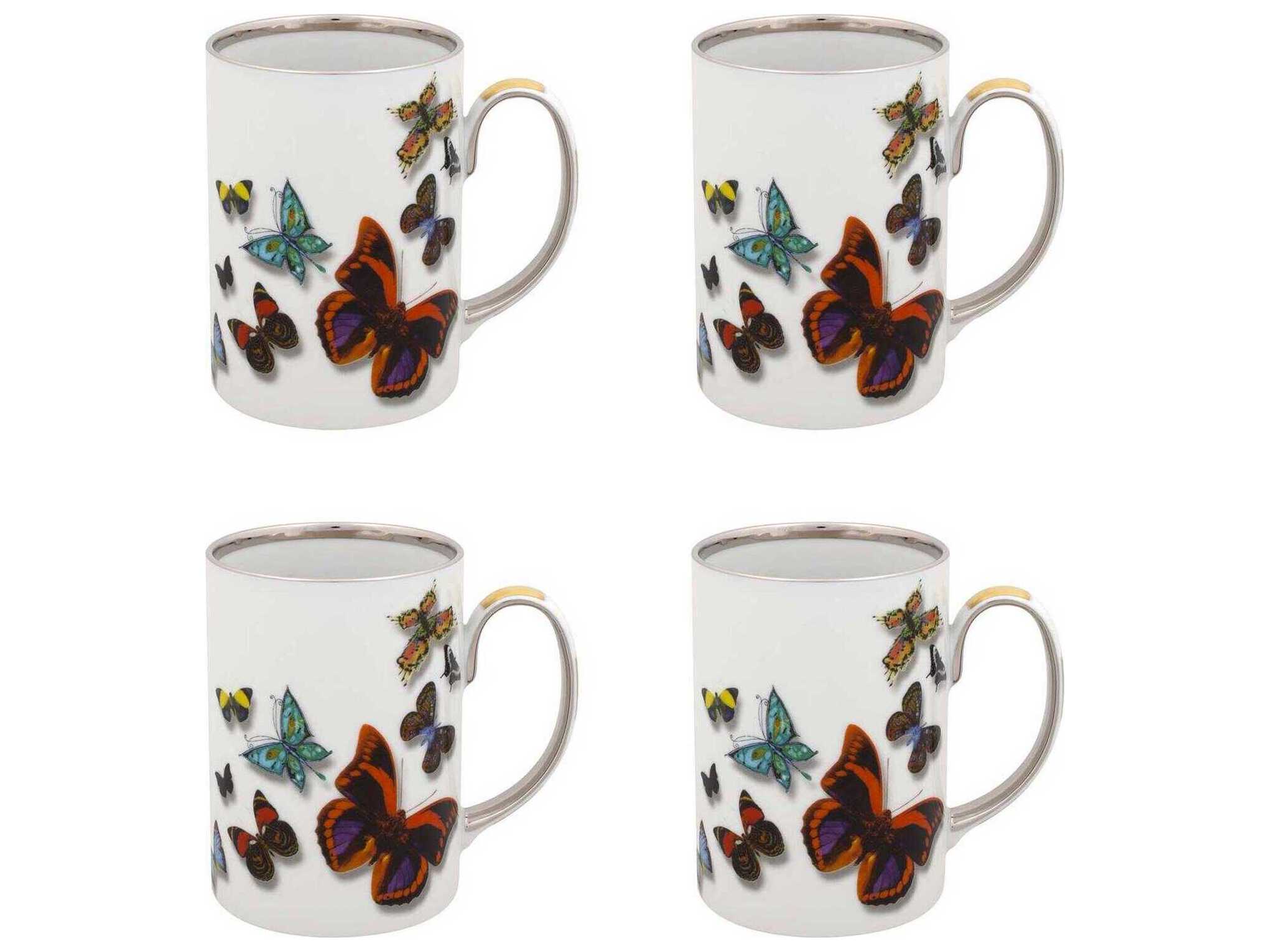 Vista Alegre Lacroix Butterfly Parade Mug Set of 4