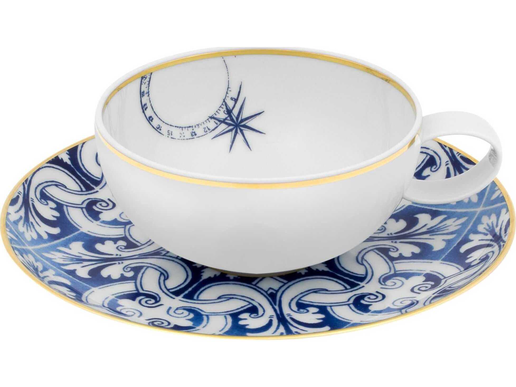 Vista Alegre Transatlantica Tea Cup and Saucer Set of 4
