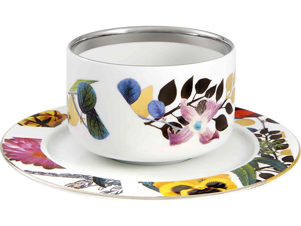 Vista Alegre Lacroix Primavera Tea Cups and Saucers Set of 2