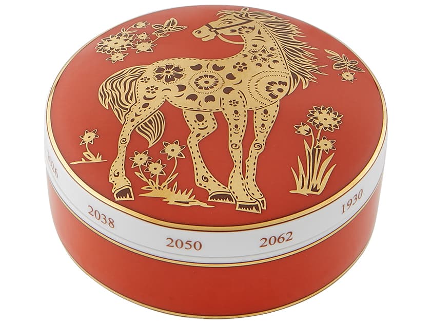 Vista Alegre Golden Horse Large Round Box