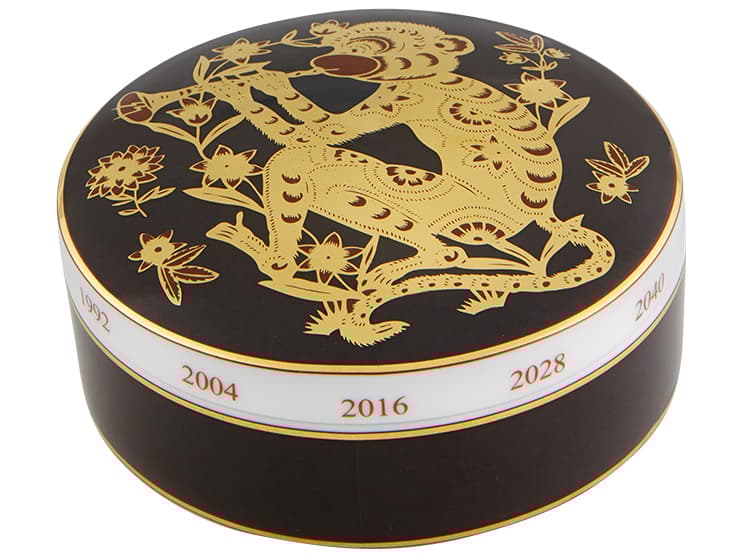 Vista Alegre Golden Monkey Large Round Box