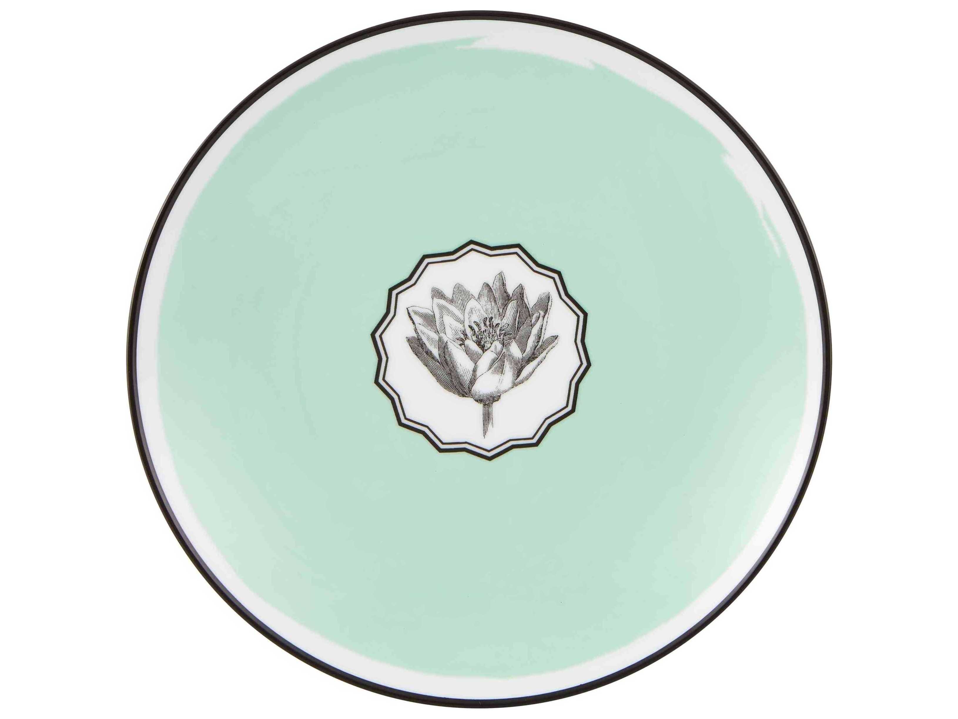 Vista Alegre Lacroix Herbariae Green Dessert Plate Set of 4