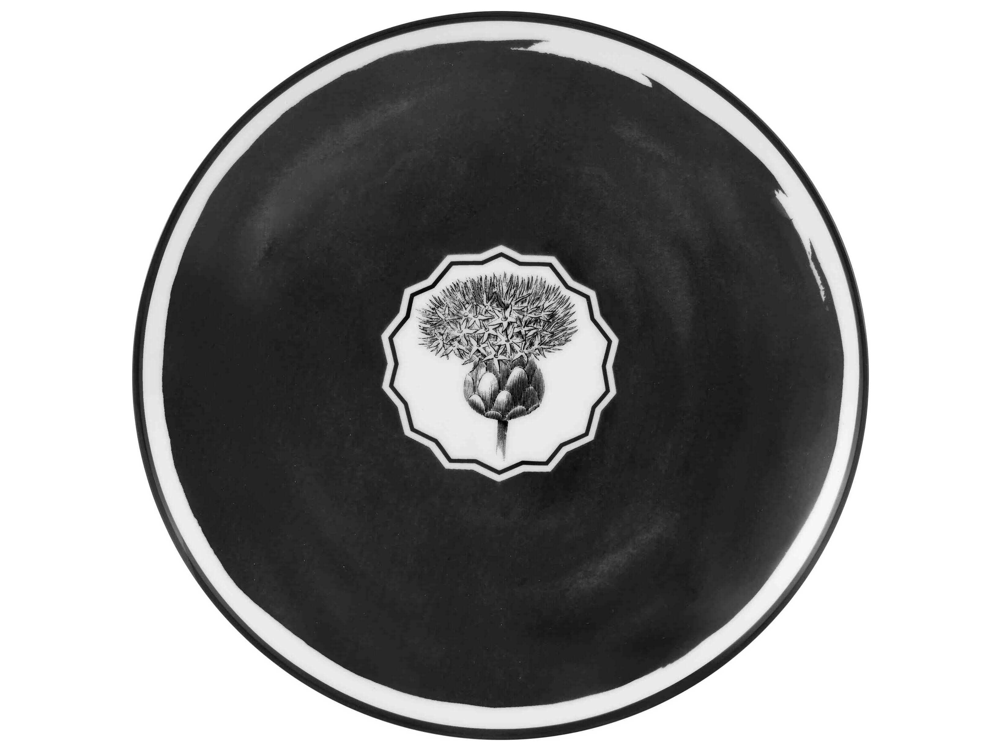 Vista Alegre Lacroix Herbariae Black Dessert Plate Set of 4