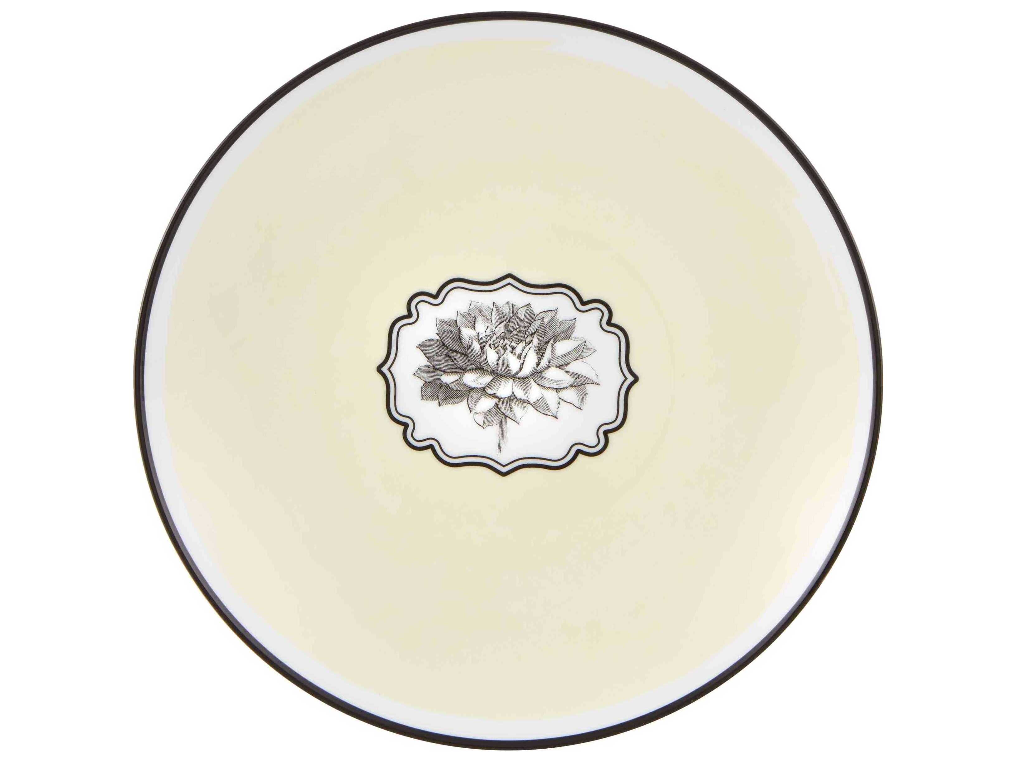 Vista Alegre Lacroix Herbariae Yellow Dessert Plate Set of 4