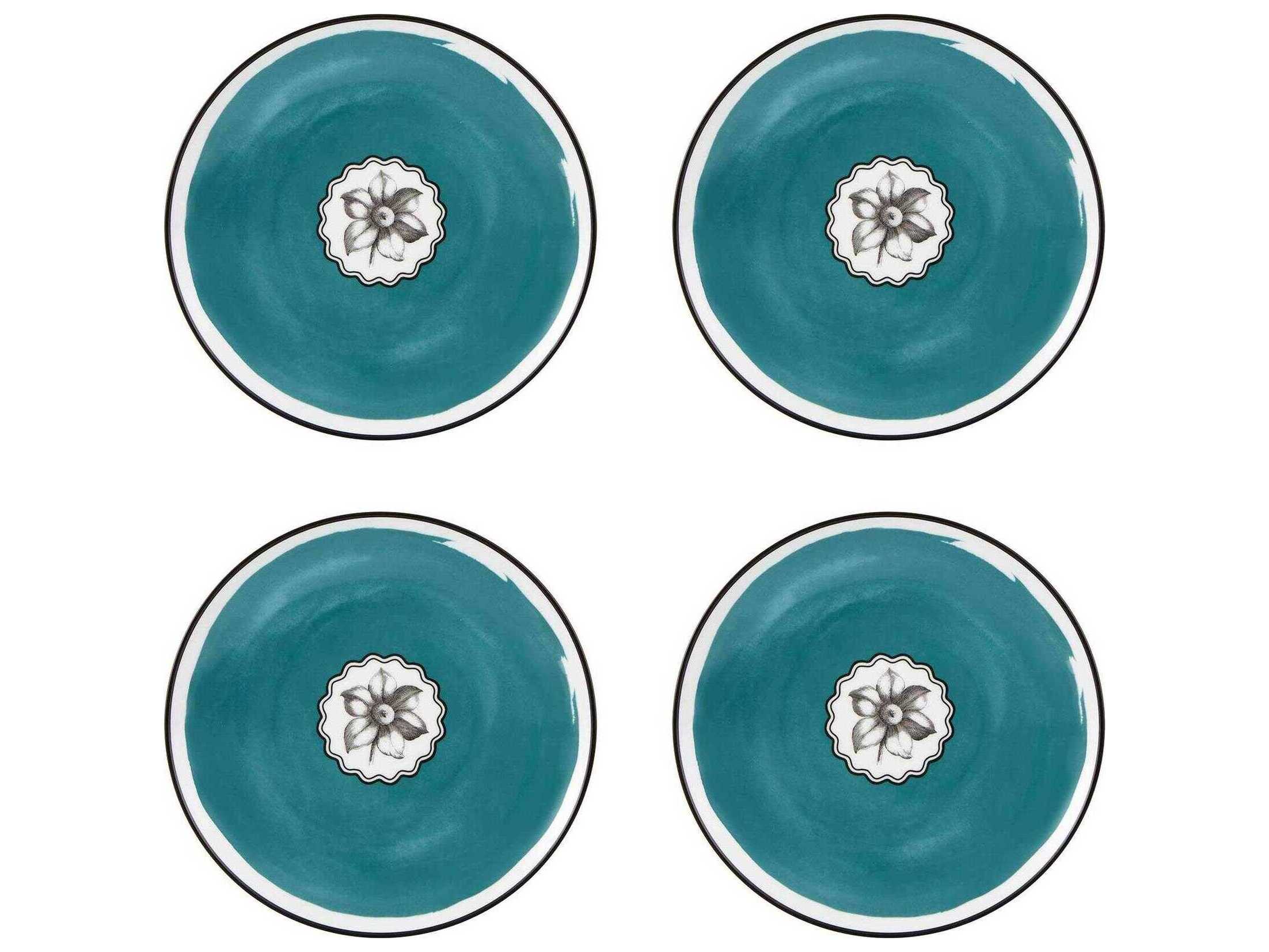 Vista Alegre Lacroix Herbariae Peacock Dessert Plate Set of 4