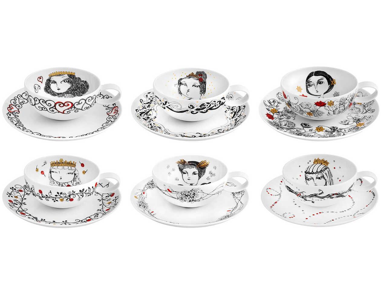 Vista Alegre Rainhas De Portugal Tea Cup and Saucers Set of 6