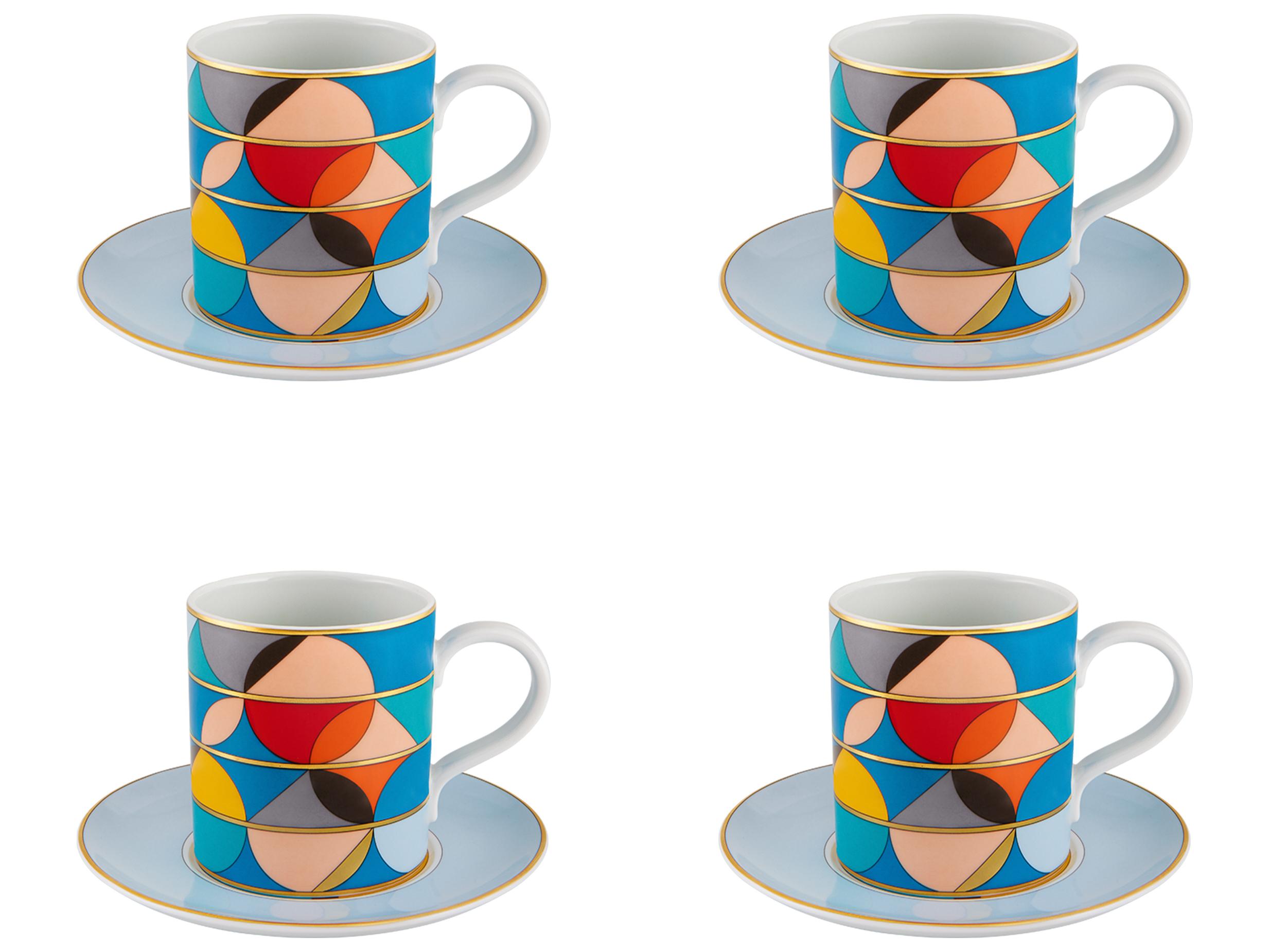 Vista Alegre Futurismo Tea Cup and Saucer Set of 4