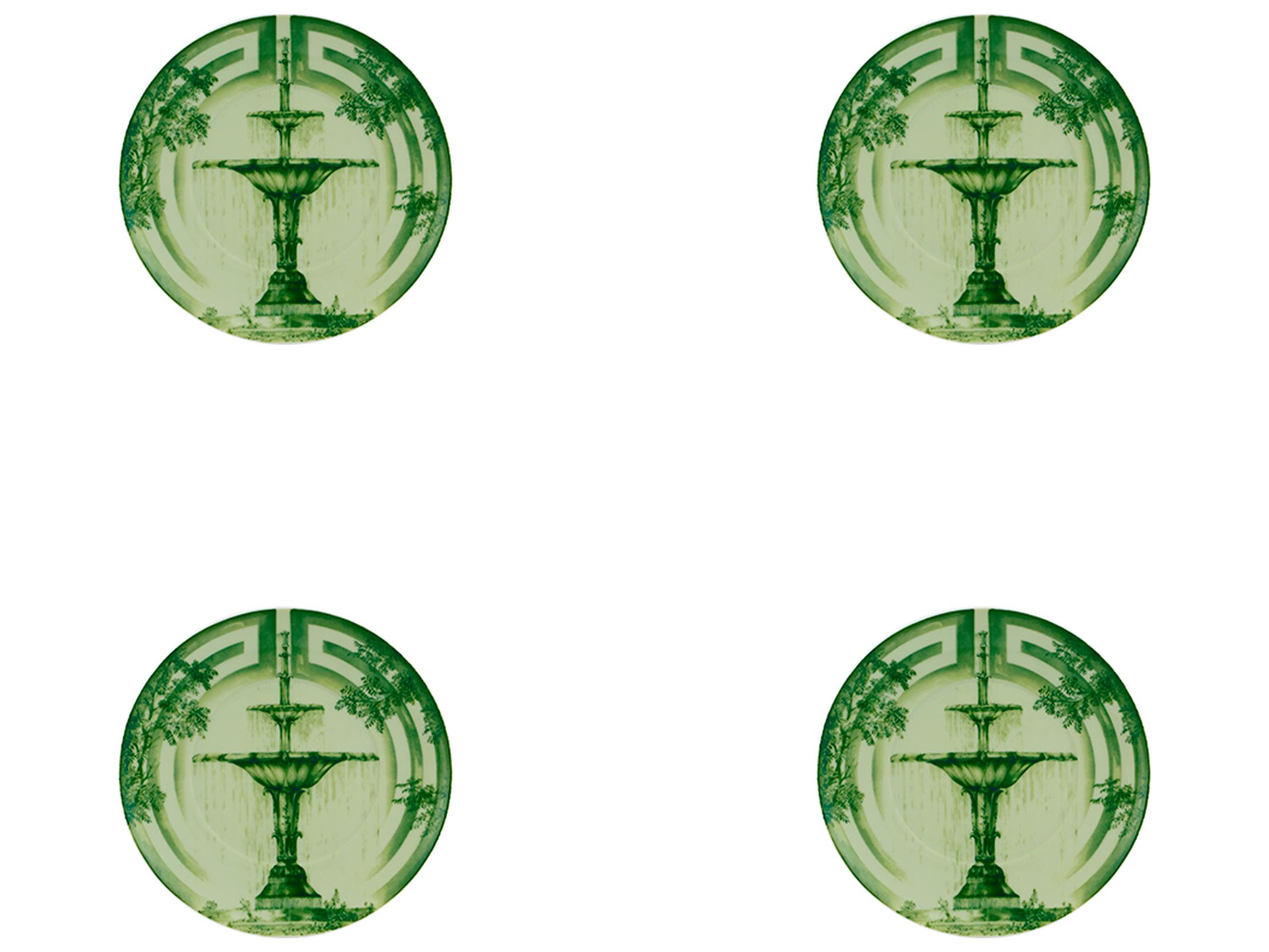 Vista Alegre The Meaning Green Bread and Butter Set of 4