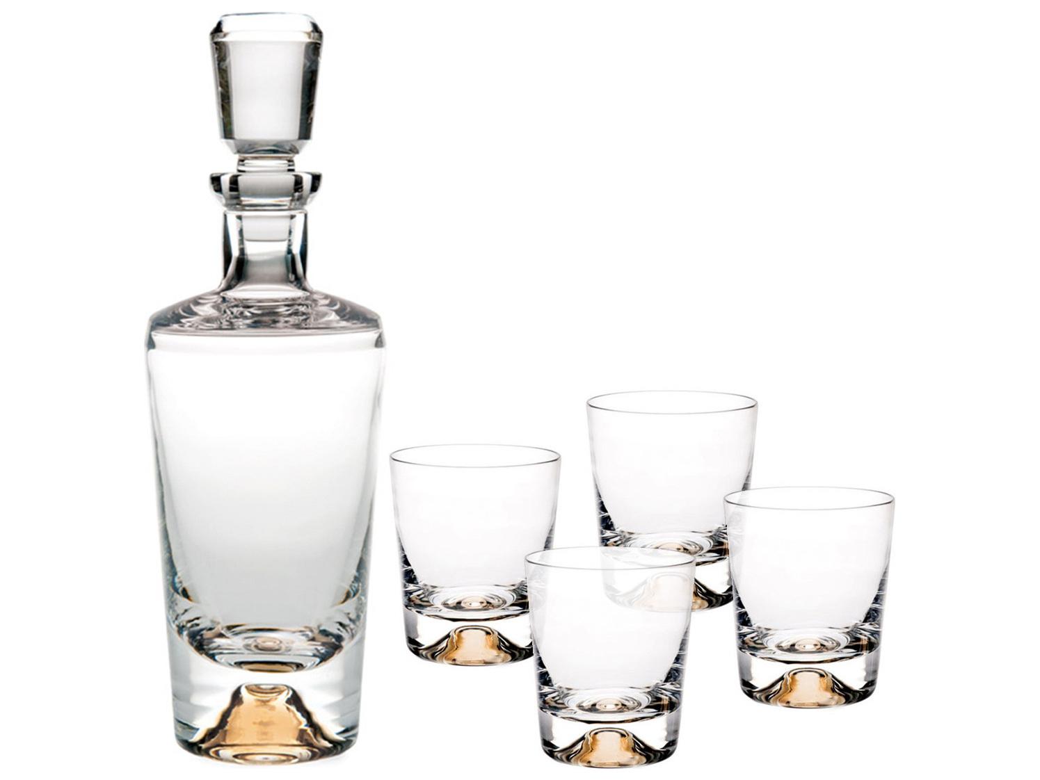 Vista Alegre Olympos Whisky Decanter and 4 Old Fashion Glasses