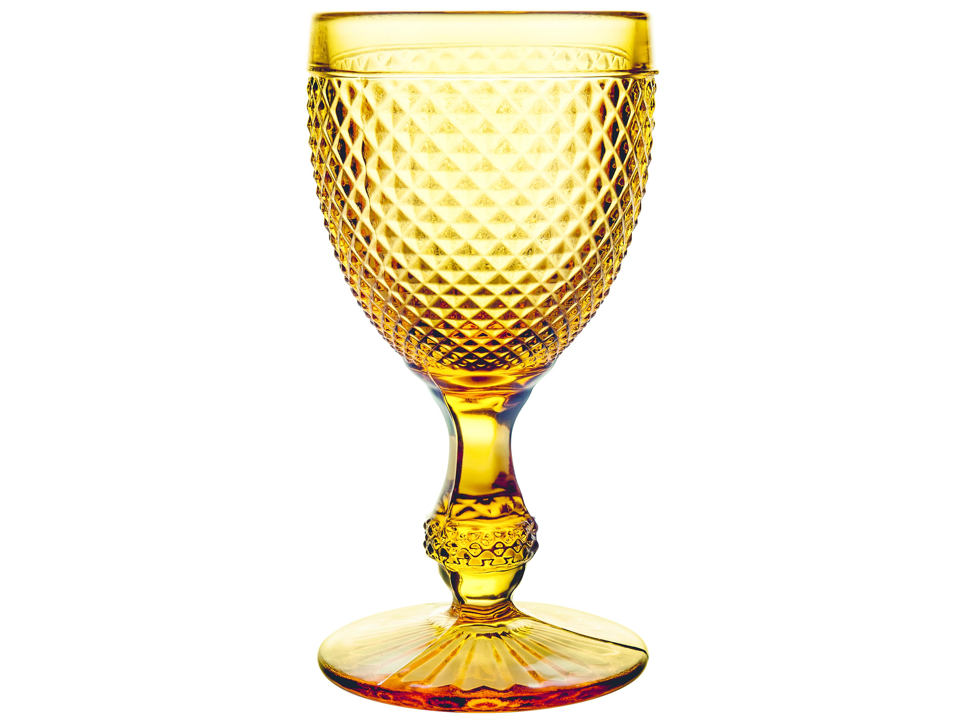 Vista Alegre Bicos Amber Water Goblet Set of 4