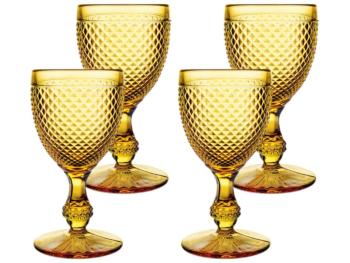 Vista Alegre Bicos Amber Water Goblet Set of 4