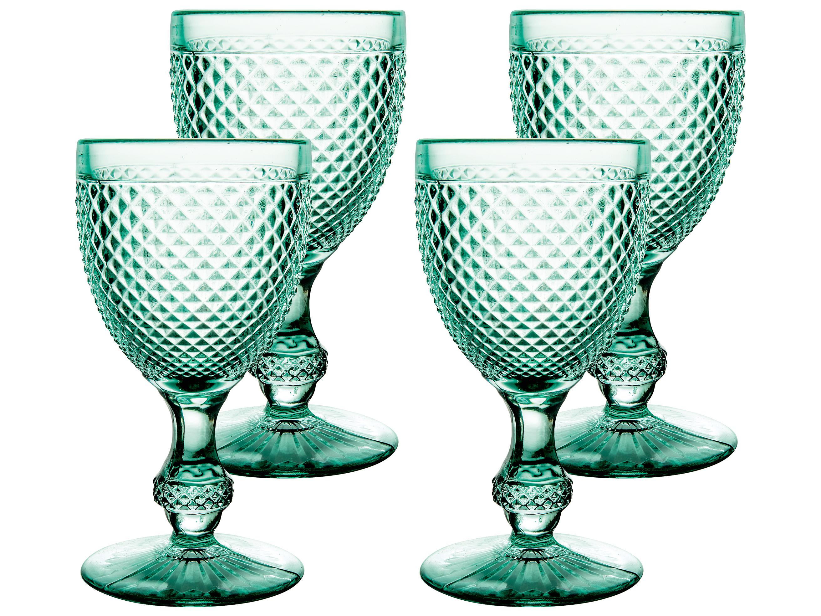 Vista Alegre Bicos Mint Green Water Goblet Set of 4