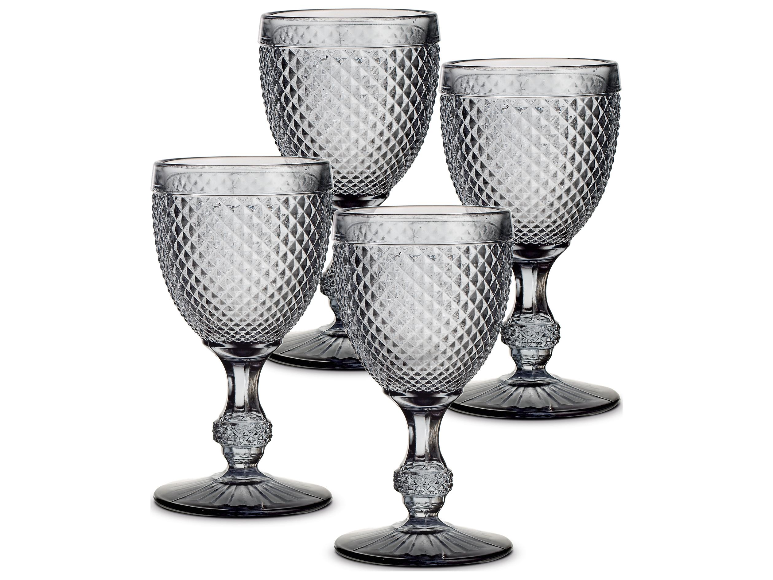 Vista Alegre Bicos Grey Water Goblet Set of 4