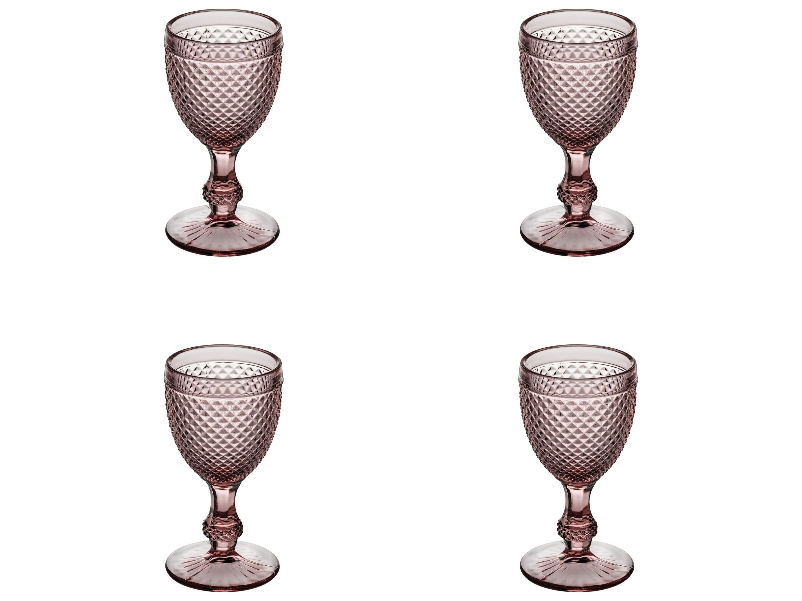 Vista Alegre Bicos Pink  Water Goblets Set of 4
