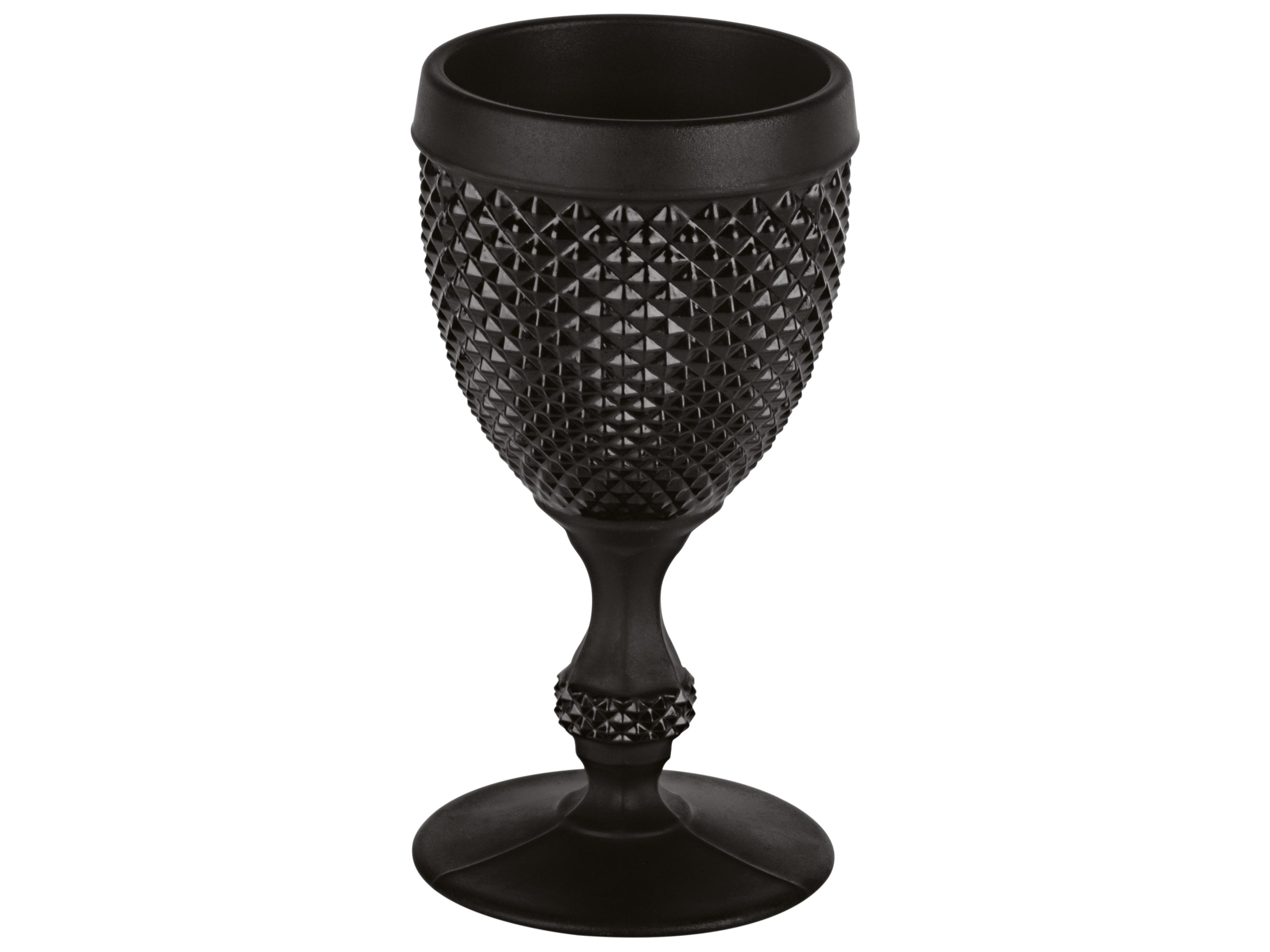 Vista Alegre Bicos Bicolor Frosted Black Goblet Set of 4