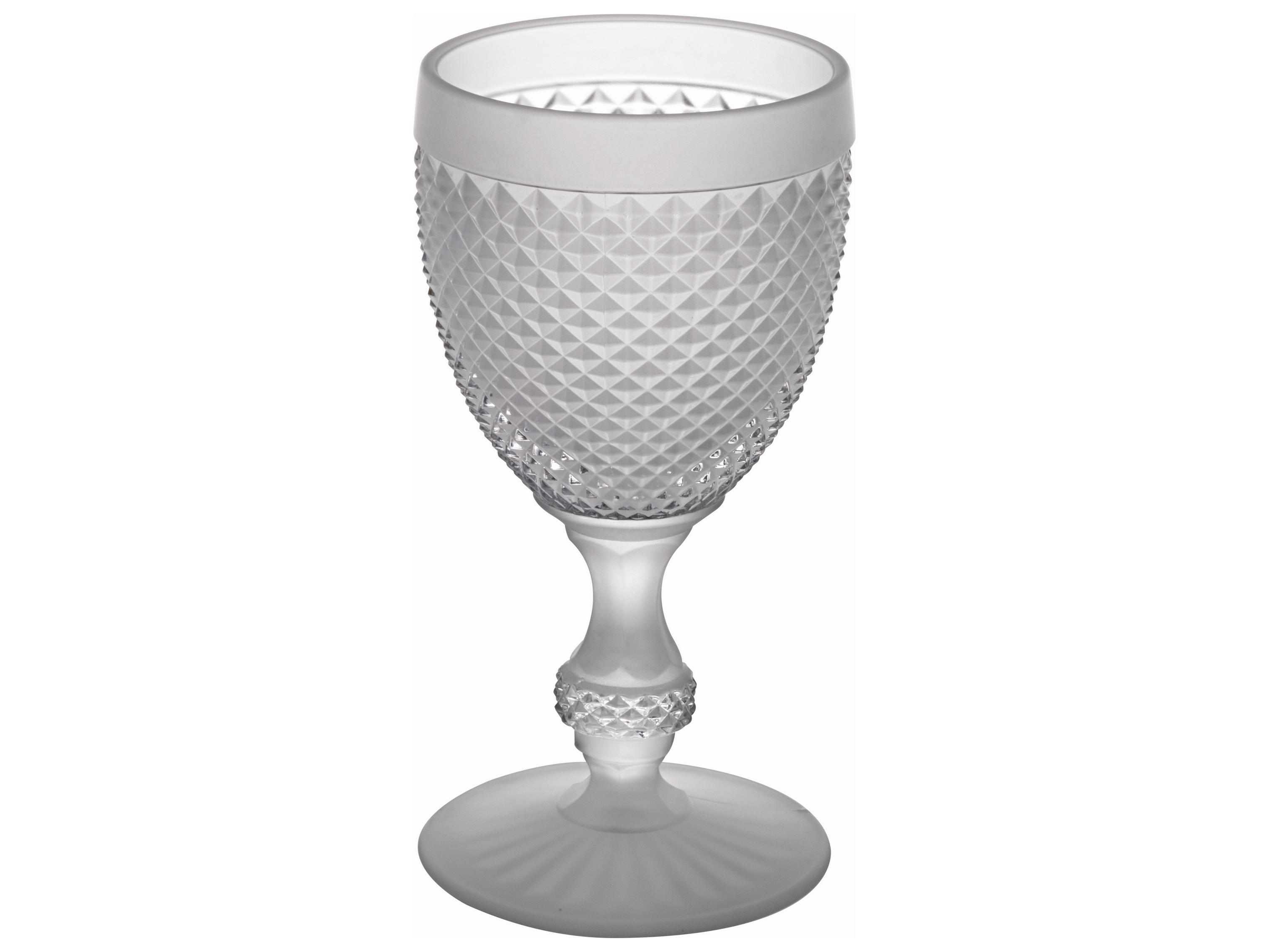 Vista Alegre Bicos Bicolor Frosted White Goblet Set of 4