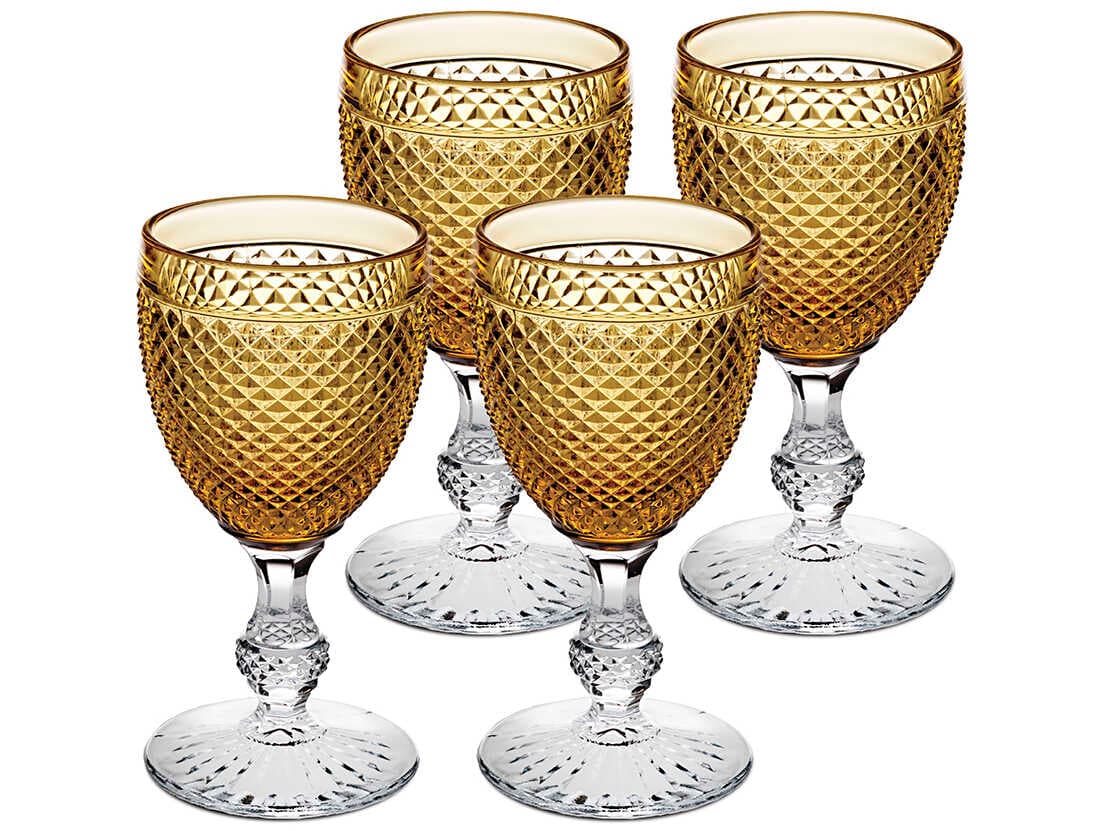 Vista Alegre Bicos Bicolor Amber Top Goblet Set of 4