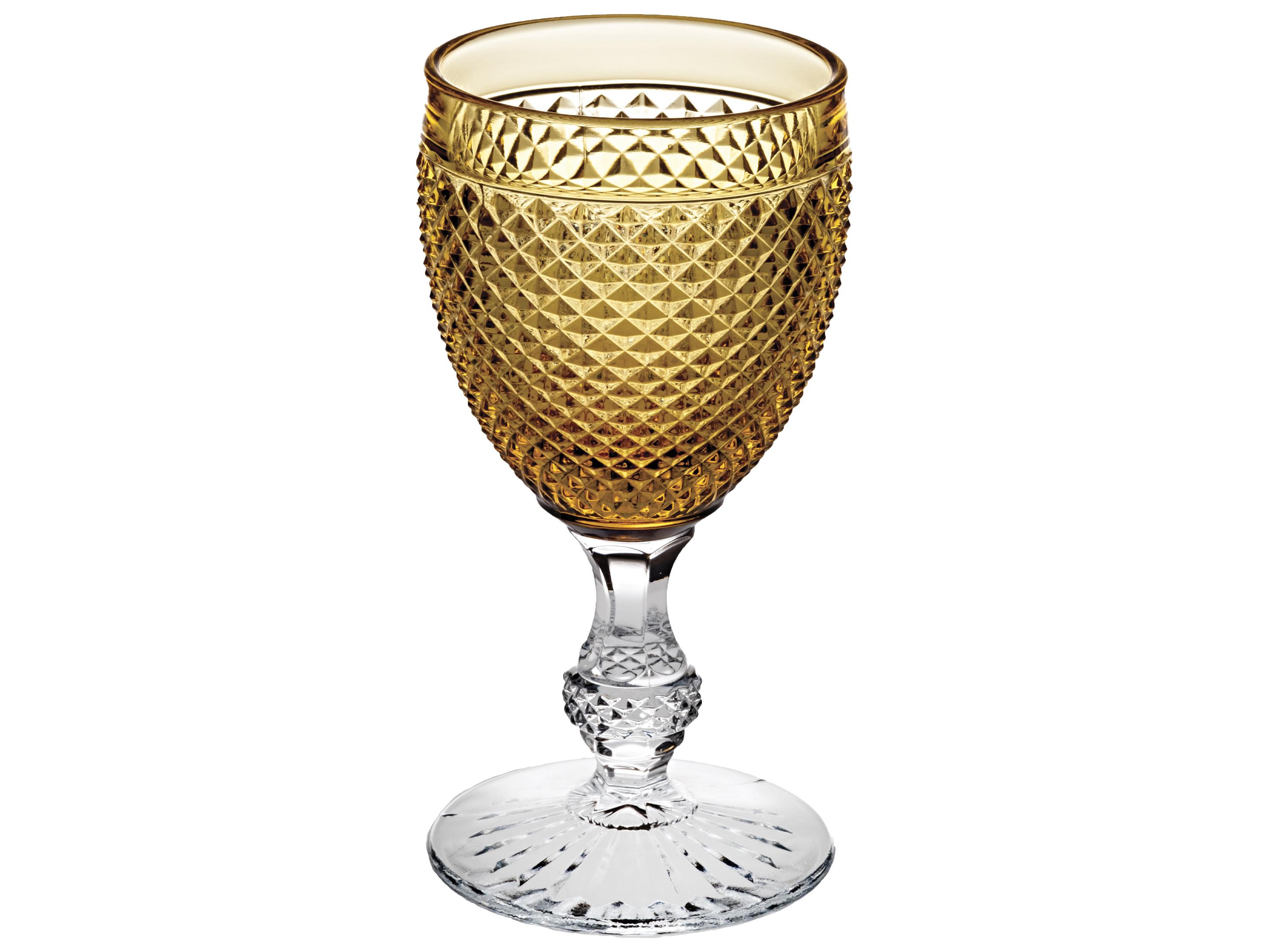 Vista Alegre Bicos Bicolor Amber Top Goblet Set of 4