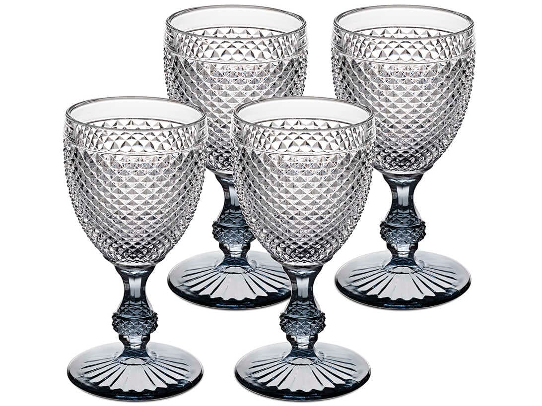 Vista Alegre Bicos Bicolor Grey Stem Goblet Set of 4