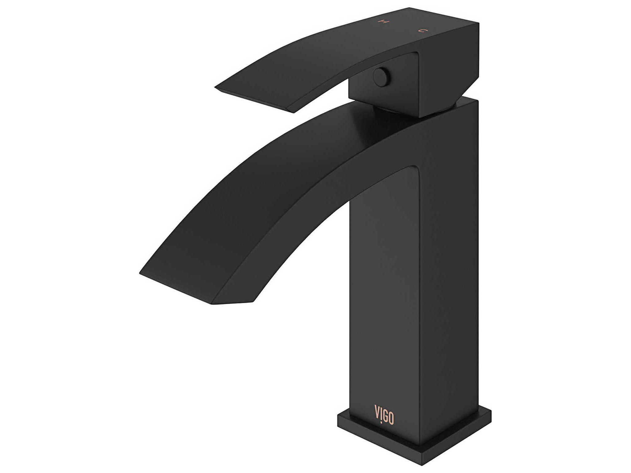 Vigo Satro Matte Black 1-Handle Vessel Waterfall Bathroom Faucet