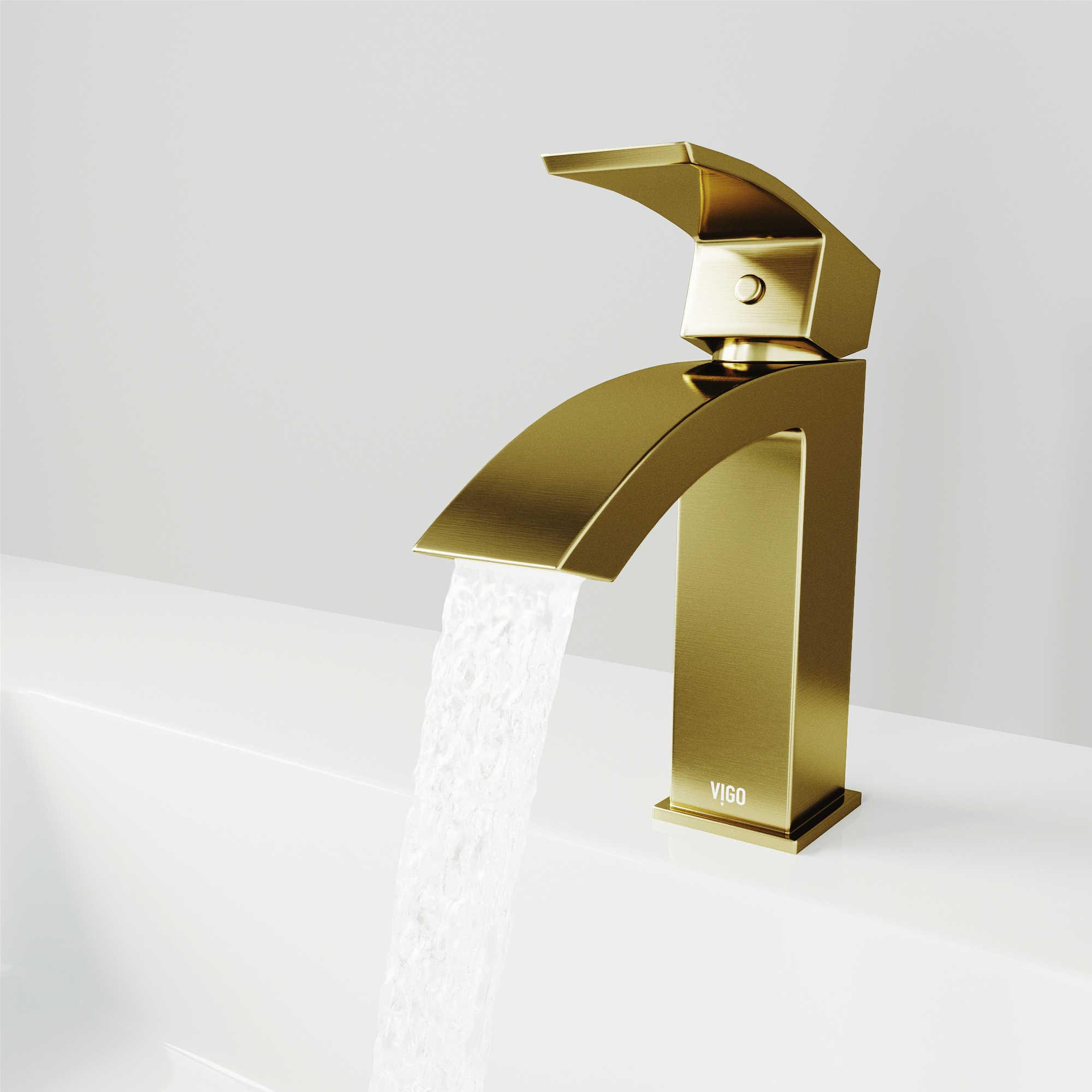 Vigo Satro Matte Brushed Gold Bathroom Faucet