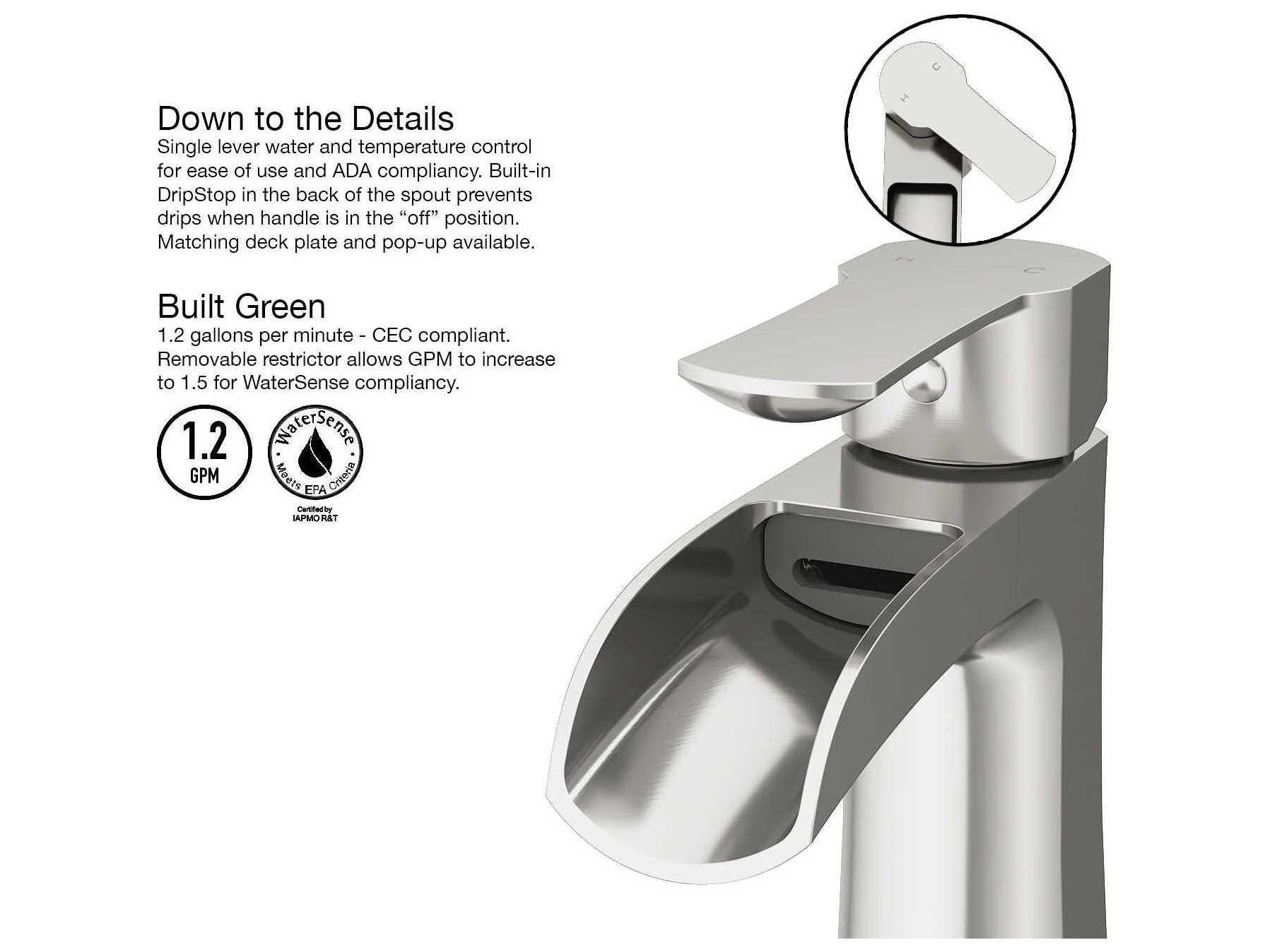 Vigo Paloma Brushed Nickel 1-Handle Waterfall Vessel Bathroom Faucet