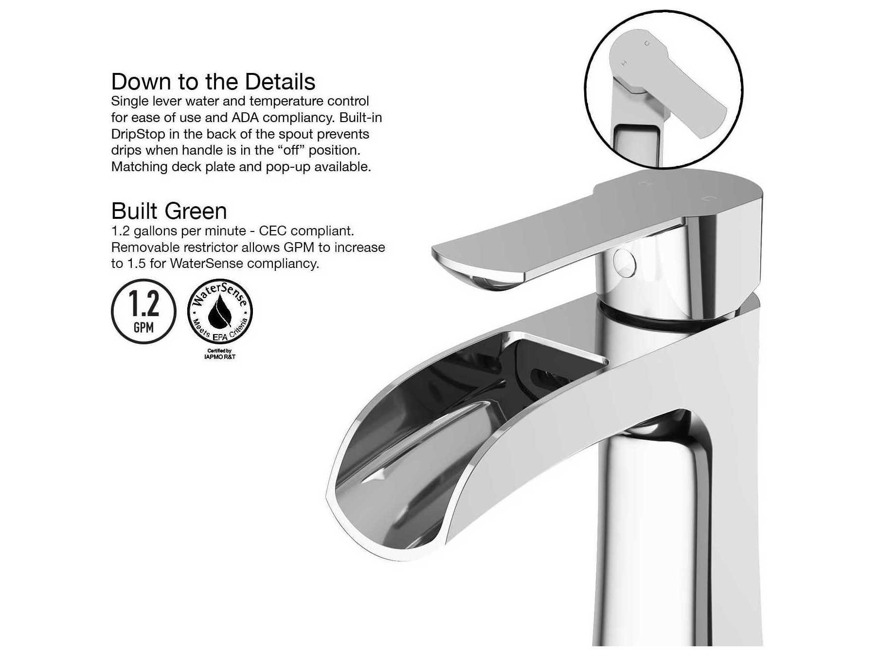 Vigo Paloma Chrome 1-Handle Waterfall Vessel Bathroom Faucet