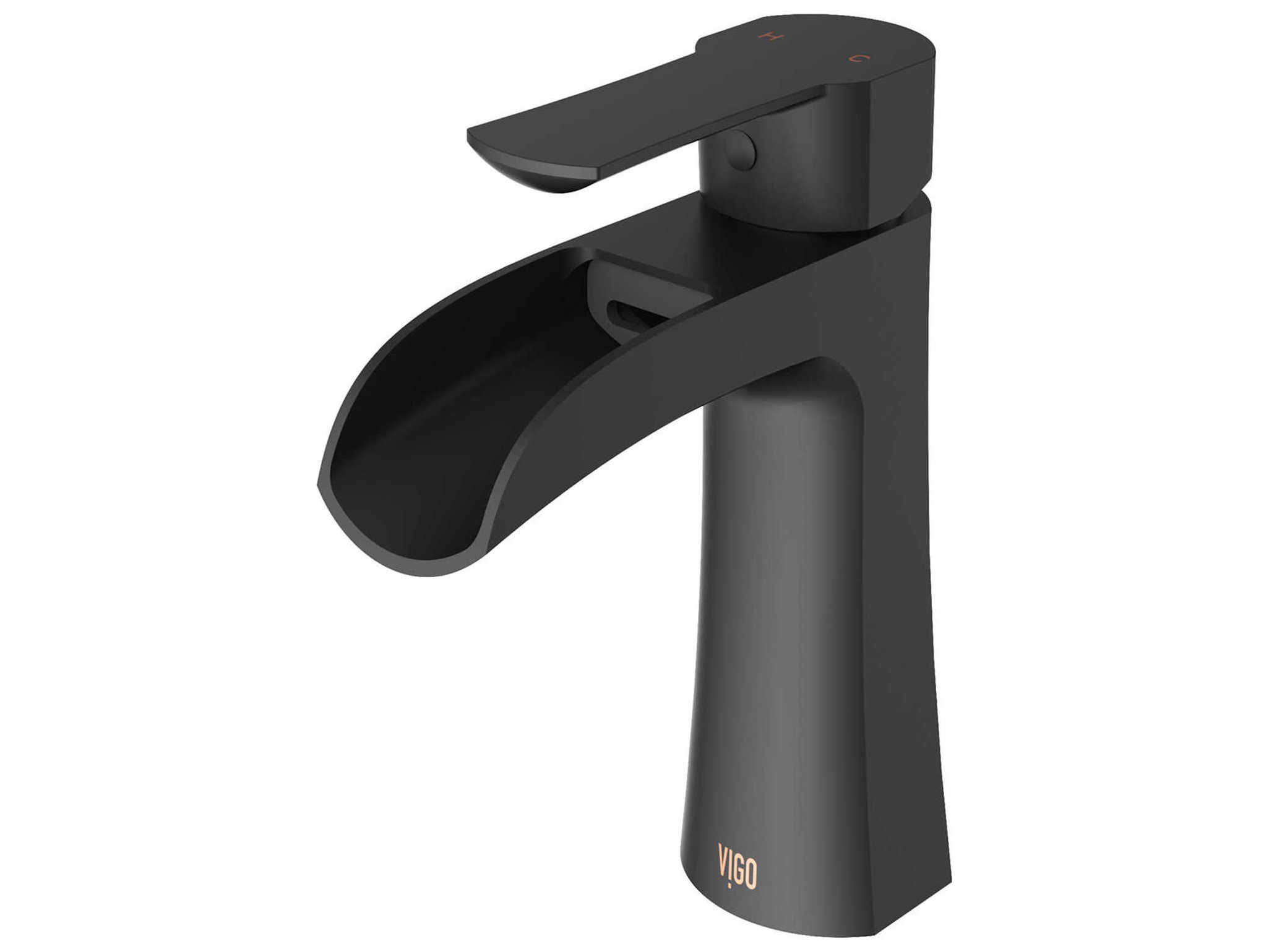 Vigo Paloma Matte Black 1-Handle Waterfall Vessel WaterSense Bathroom Faucet