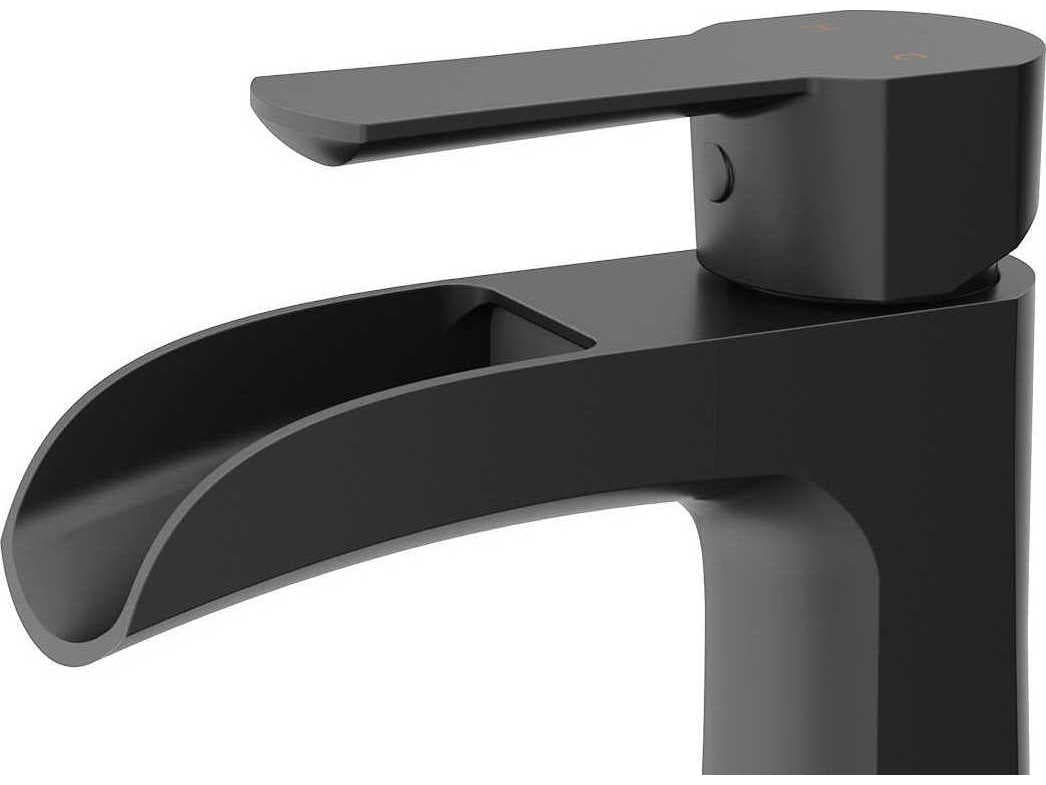 Vigo Paloma Matte Black 1-Handle Waterfall Vessel WaterSense Bathroom Faucet