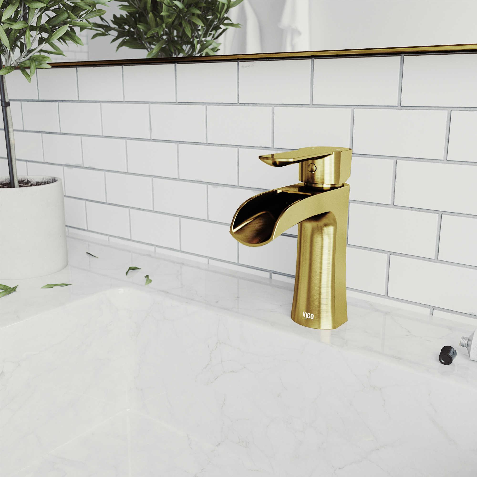 Vigo Paloma Matte Brushed Gold Bathroom Faucet