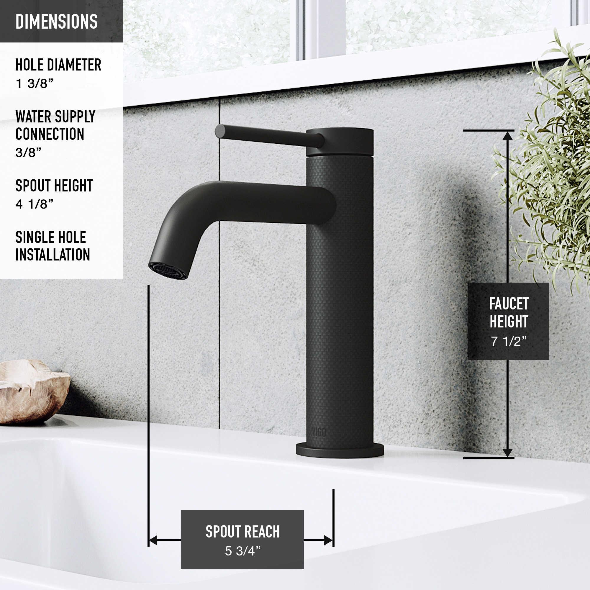 Vigo Madison Matte Black 1-Handle Vanity Bathroom Faucet