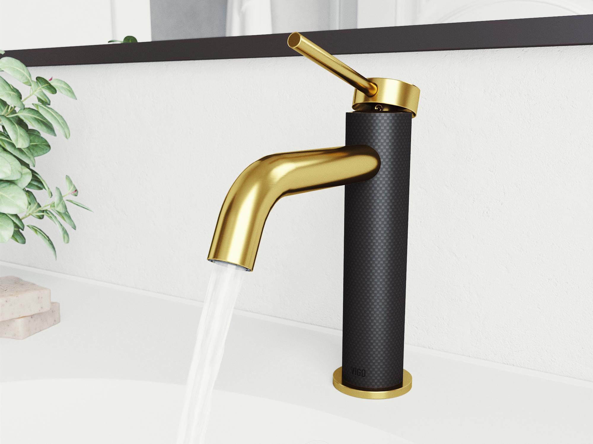 Vigo Madison Matte Gold / Matte Black Bathroom Faucet