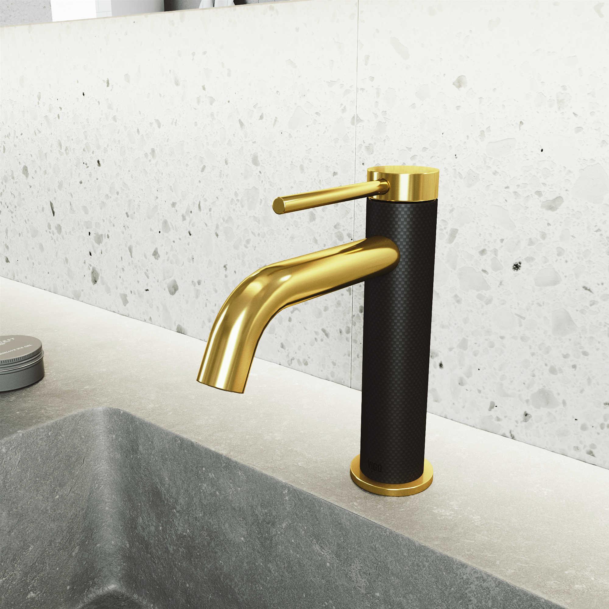 Vigo Madison Matte Gold / Matte Black Bathroom Faucet