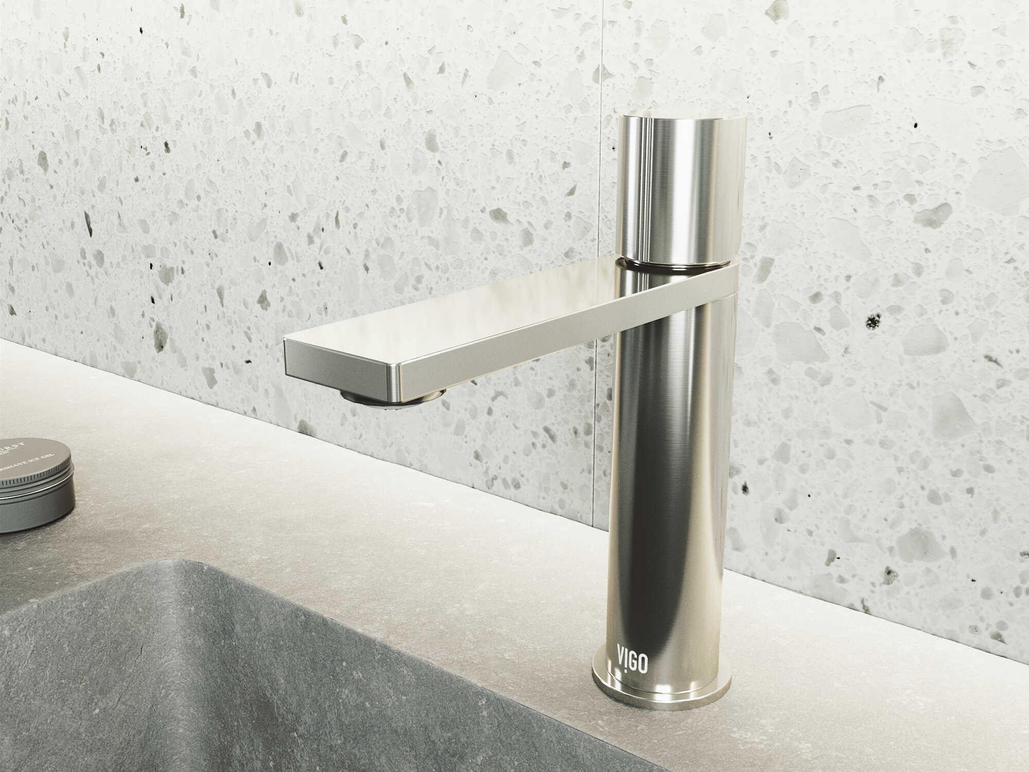 Vigo Halsey Brushed Nickel 1-Handle Bathroom Faucet